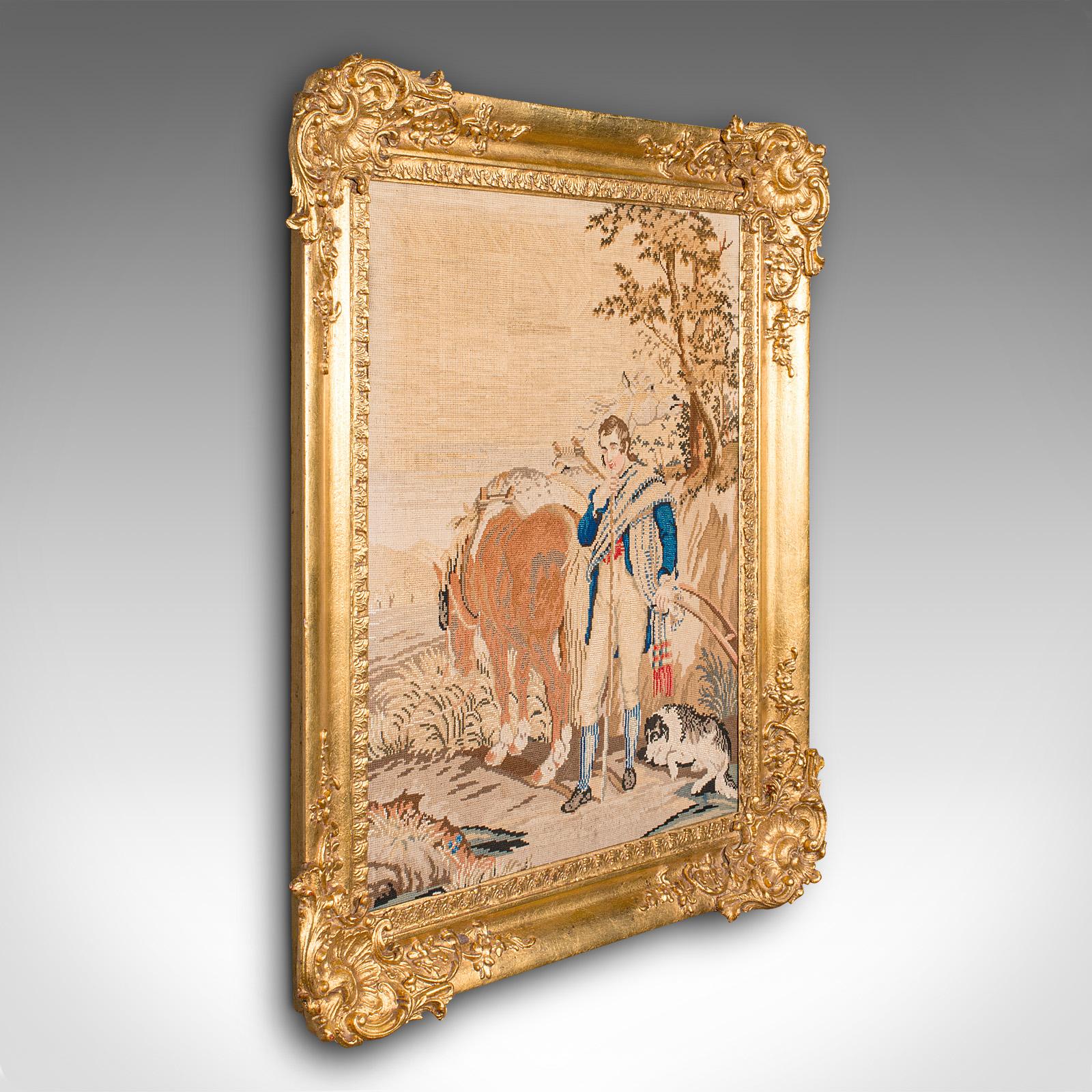 Antique Frame Tapestry, Continental, Needlepoint, Giltwood, Panel c.1850 (1 of 10) Antique Frame Tapestry, Continental, Needlepoint, Giltwood, Panel c.1850 (1 of 10)