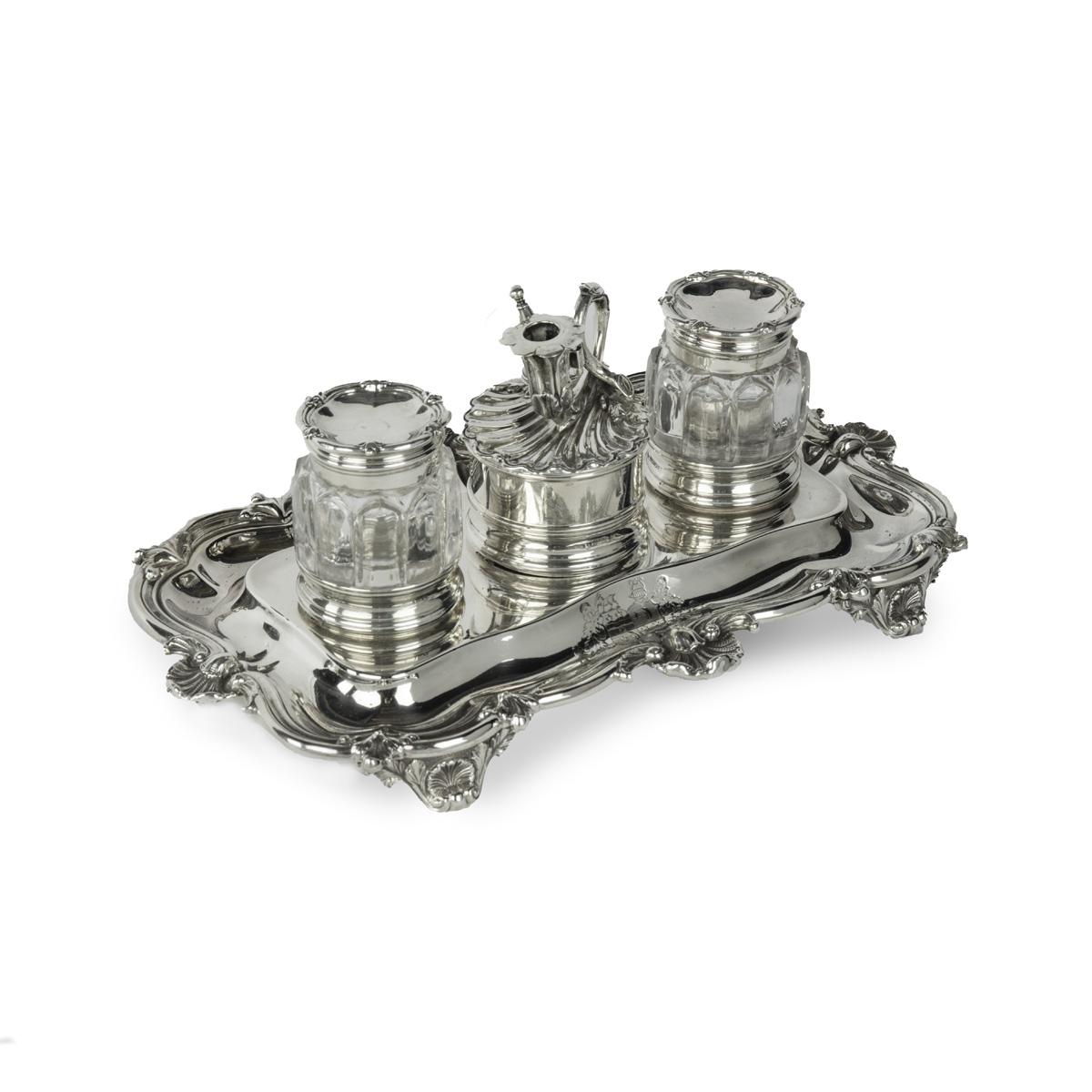 The Early Victorian Silver Rococo Revival Inkstand of General Charles Nepean (1 of 7)