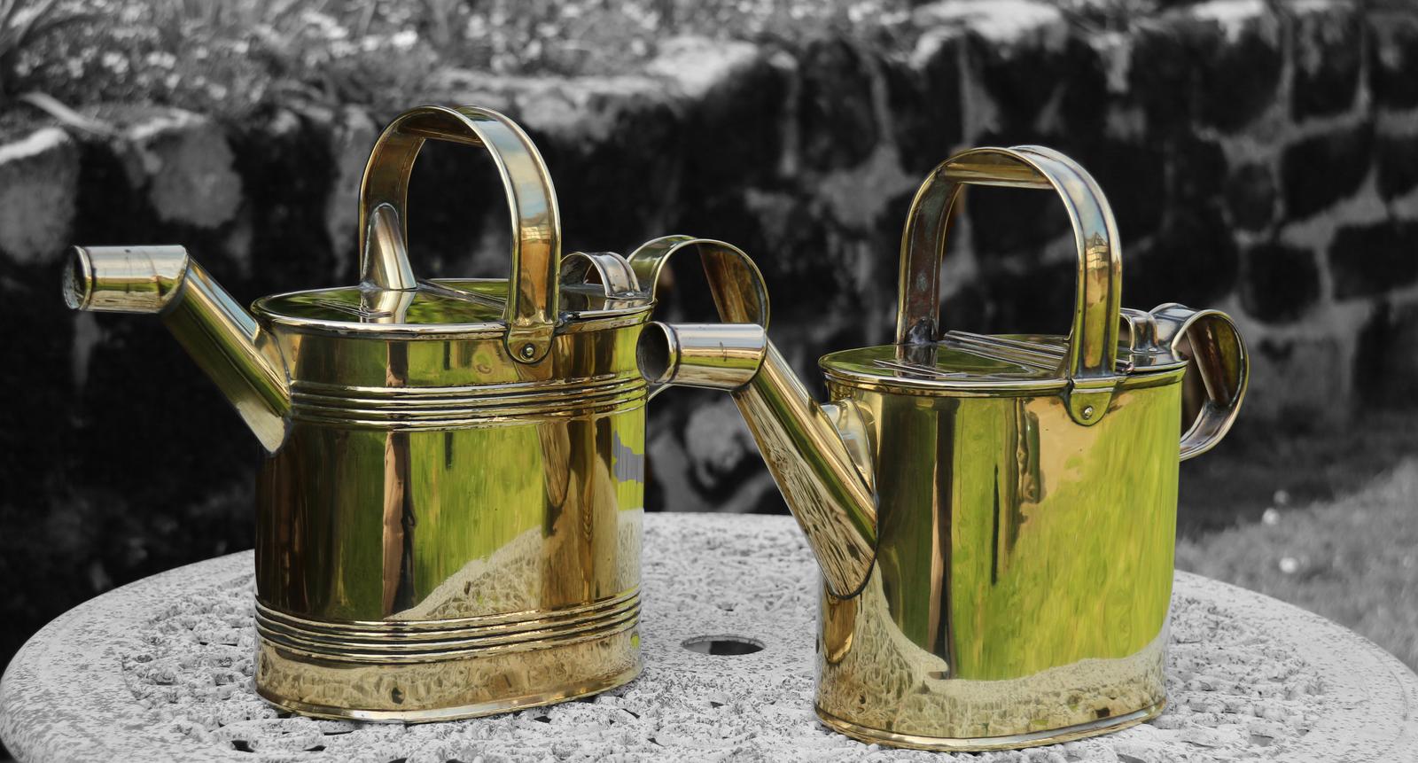 19th Century Matched Pair of Brass Watering Cans C1900 (1 of 23)