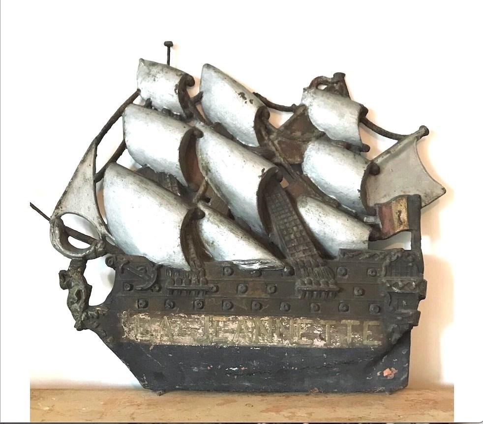 'La Jeannette' 19th Century Ship Chandlers Trade Sign From France (1 of 10) 'La Jeannette' 19th Century Ship Chandlers Trade Sign From France (1 of 10)