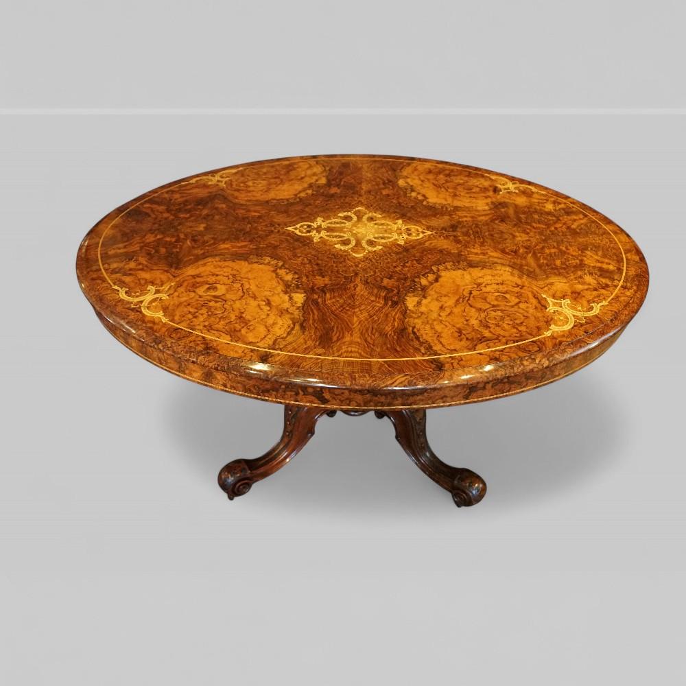 Victorian Inlaid Walnut Centre Table (1 of 12)
