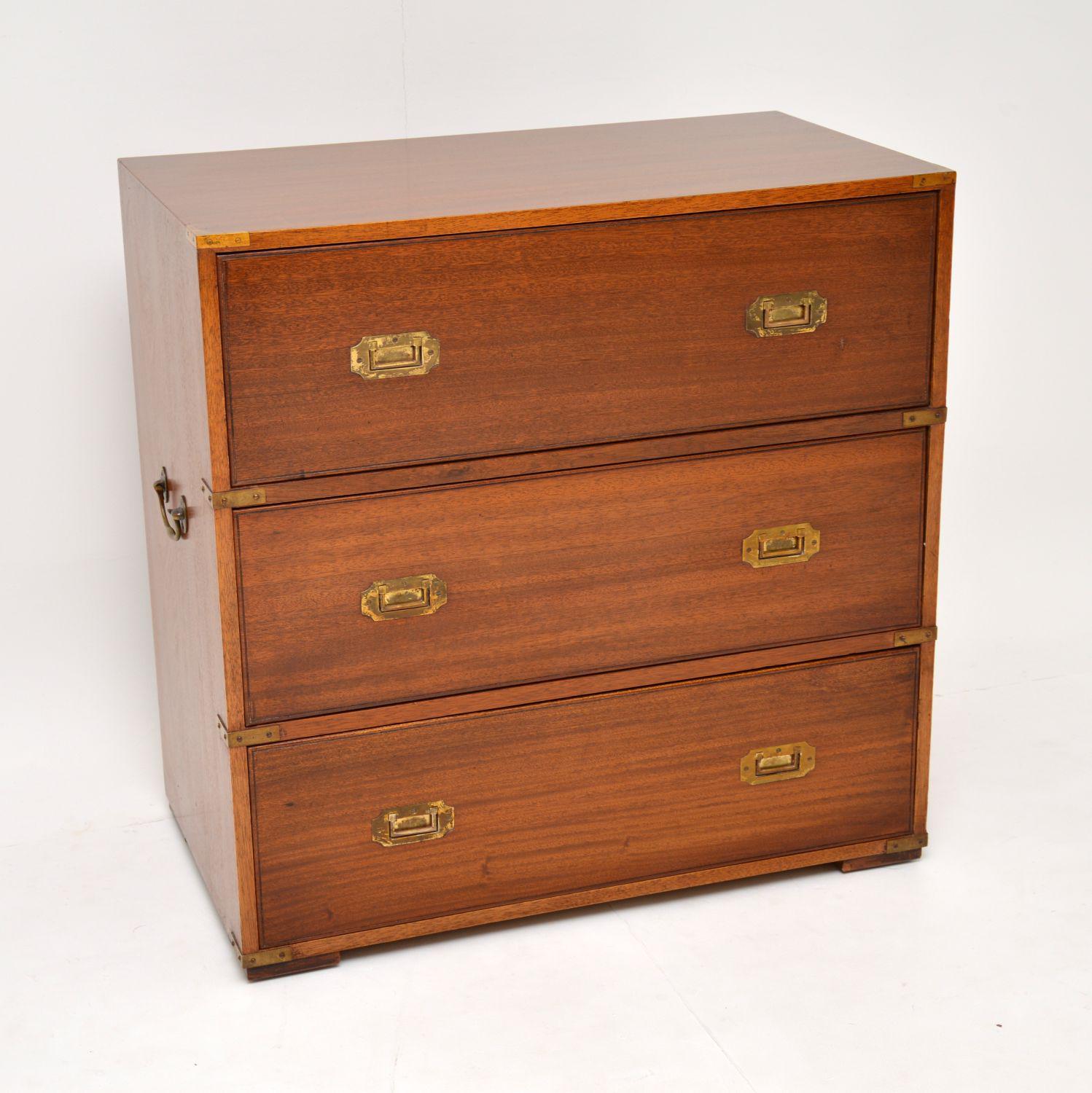 Antique Military Campaign Style Mahogany Chest of Drawers (1 of 10) Antique Military Campaign Style Mahogany Chest of Drawers (1 of 10)