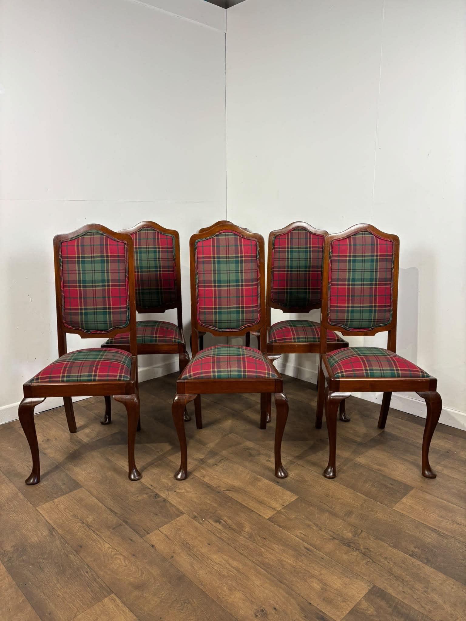 Set of Six Antique Tartan Upholstered Dining Chairs (1 of 12) Set of Six Antique Tartan Upholstered Dining Chairs (1 of 12)