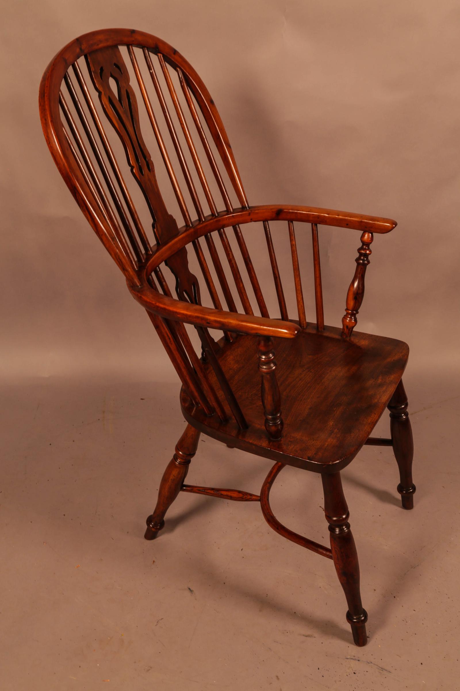 Nottinghamshire Yew Wood High Windsor Chair (1 of 9)