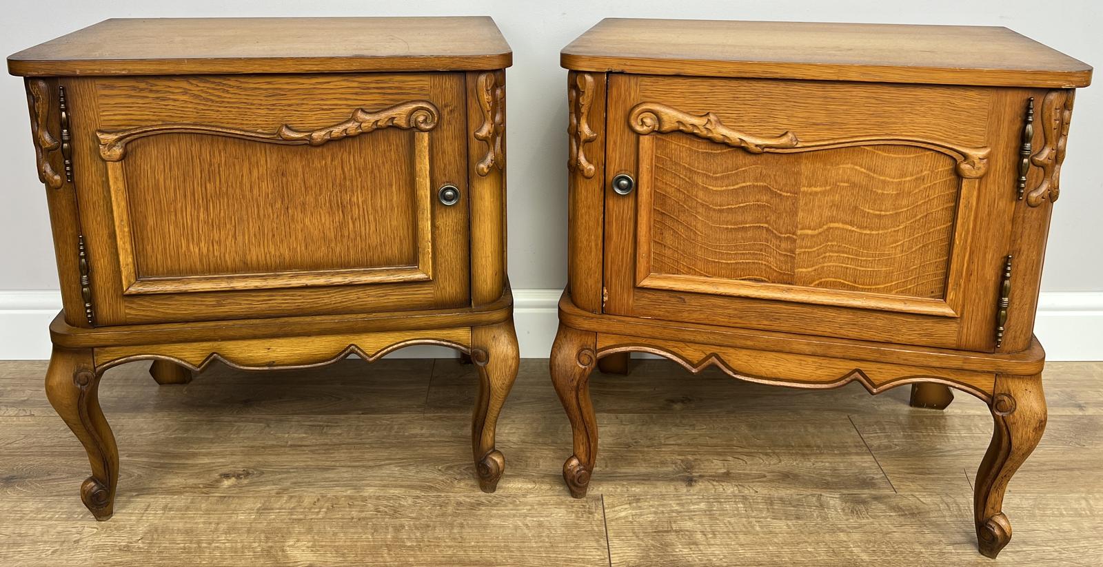 Pair of Bedside Tables Vintage French Carved Cabinets (1 of 13) Pair of Bedside Tables Vintage French Carved Cabinets (1 of 13)