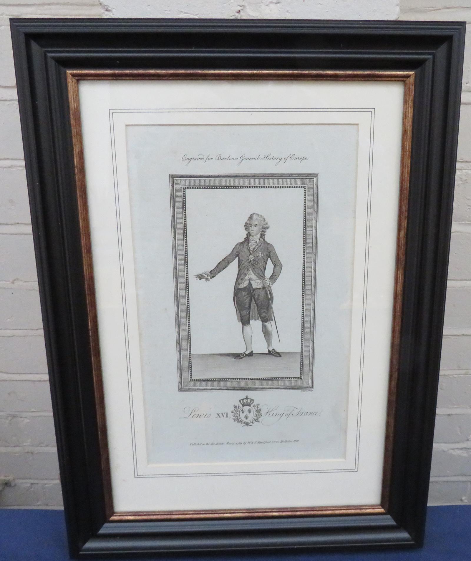 1789 Fine Engraving Louis XVI King of France (1 of 4)