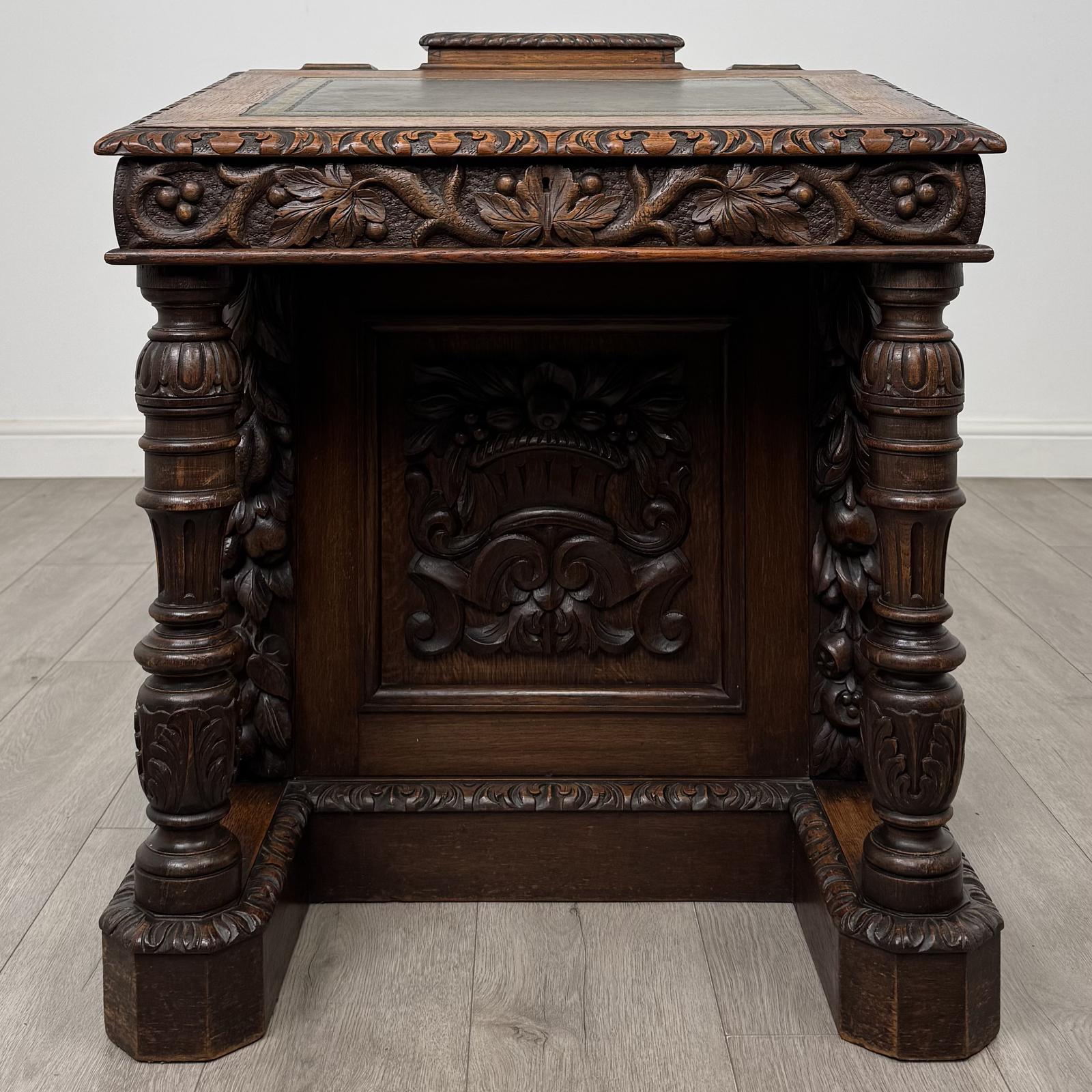 Antique 19th Century Victorian Carved Oak Davenport Desk (1 of 12) Antique 19th Century Victorian Carved Oak Davenport Desk (1 of 12)