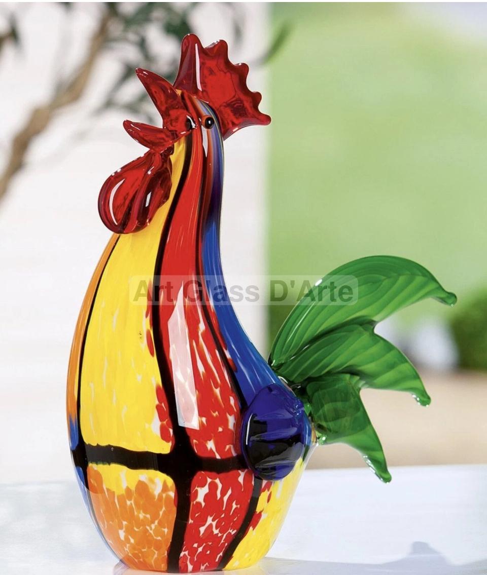 Century Art Glass Freeform Cockerel Sculpture End of Day (1 of 3)