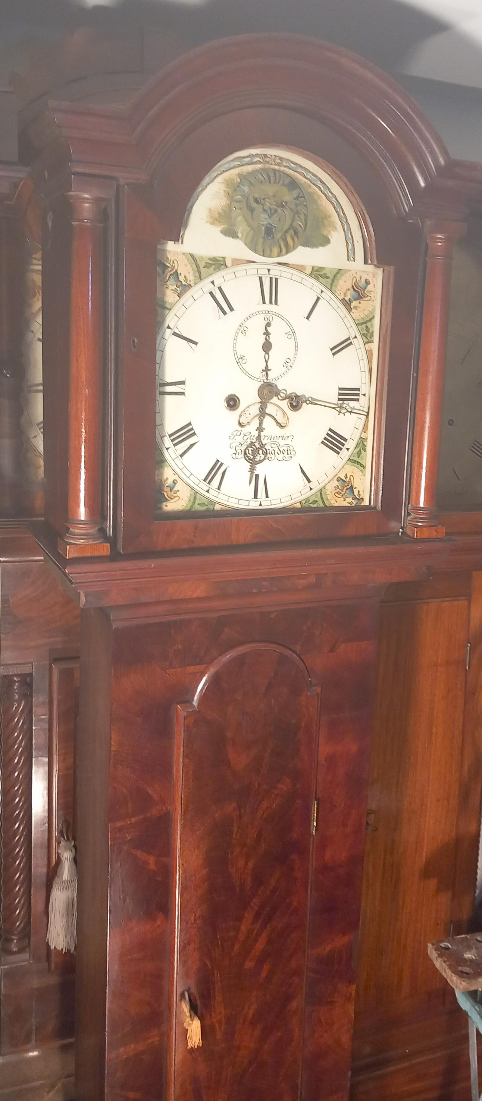 ANTIQUE  HUNTINGDON LONGCASE CLOCK (1 of 6)