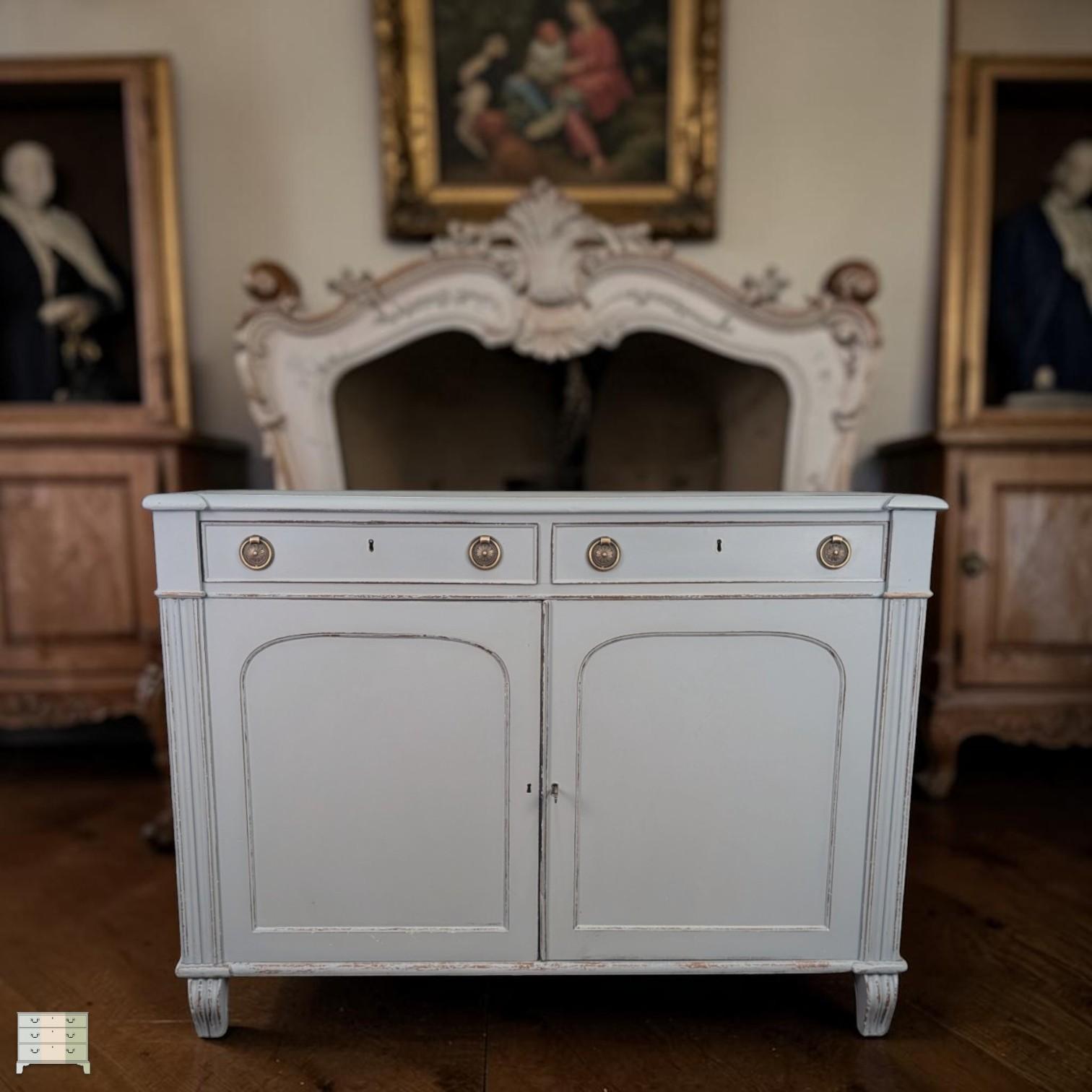 William IV Painted Mahogany Two Drawer Side Cabinet (1 of 9) William IV Painted Mahogany Two Drawer Side Cabinet (1 of 9)
