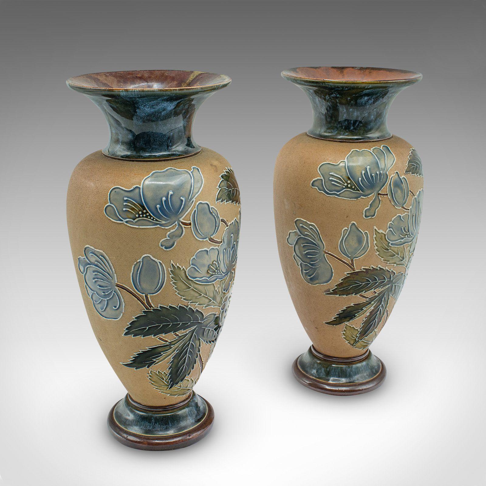 Pair of Antique Flower Vases, English, Ceramic, Display Urn - Edwardian c.1910 (1 of 12) Pair of Antique Flower Vases, English, Ceramic, Display Urn - Edwardian c.1910 (1 of 12)