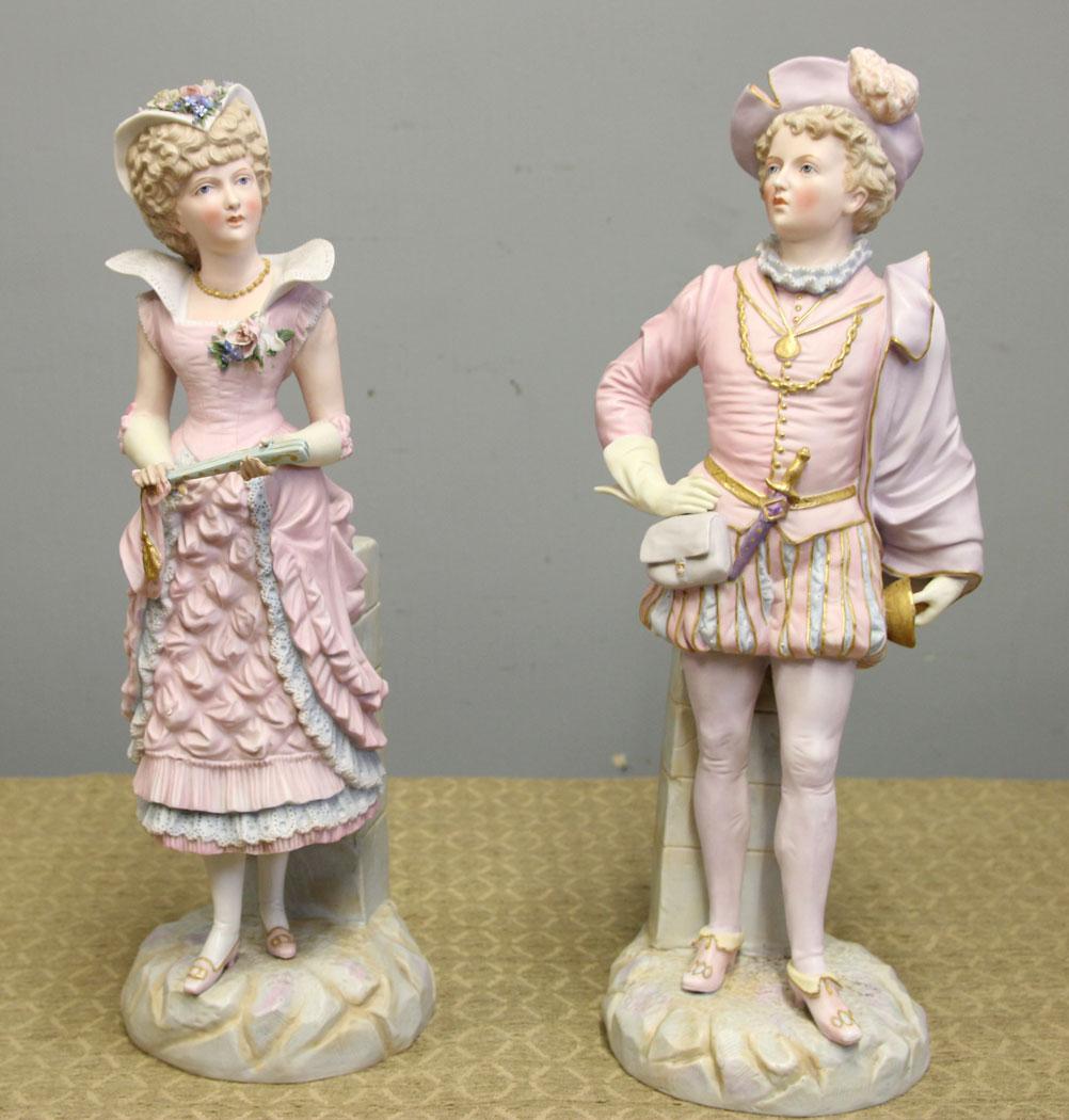 Fine Pair of Large Antique Bisque Figurines (1 of 19) Fine Pair of Large Antique Bisque Figurines (1 of 19)