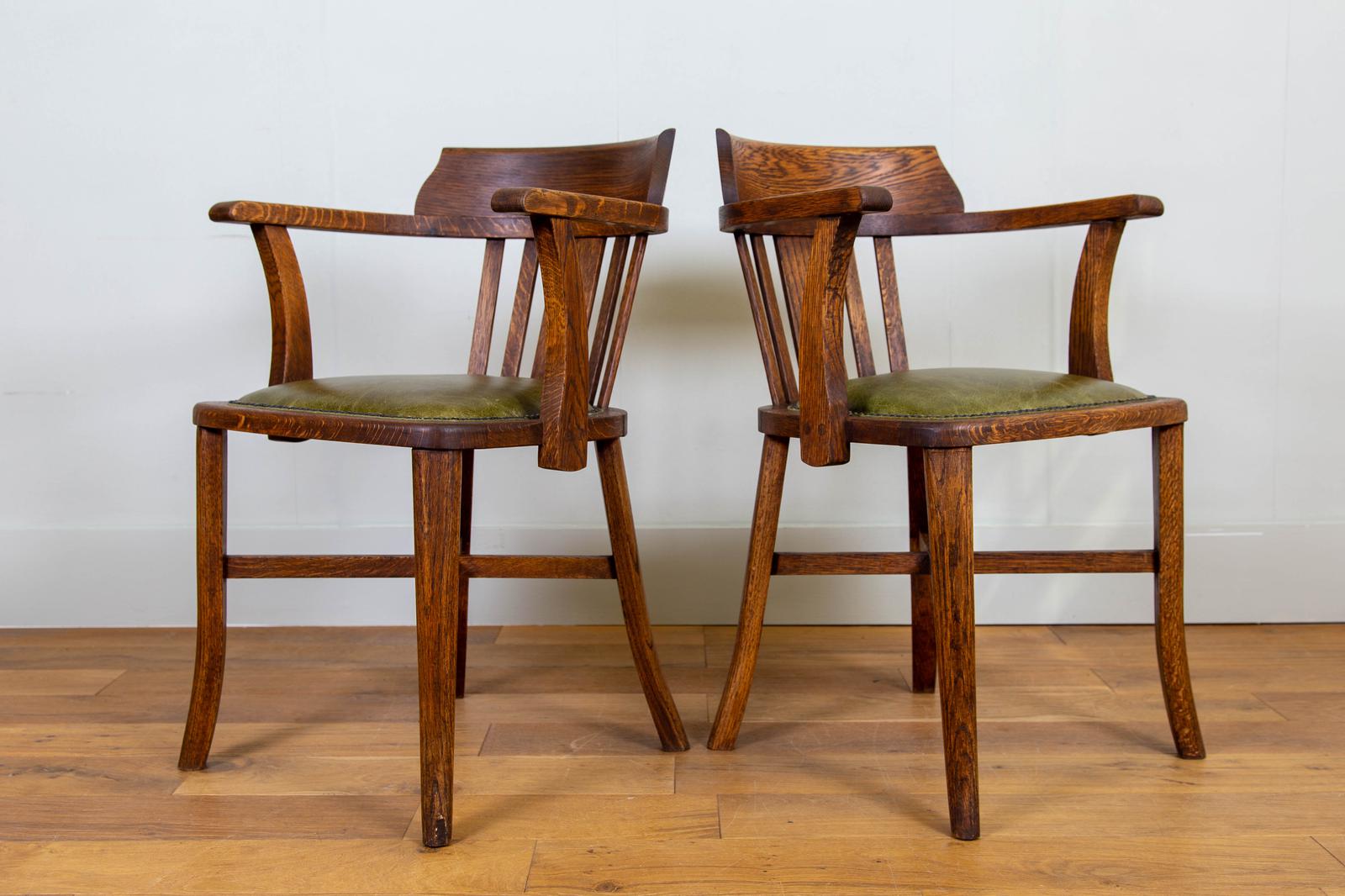 Vintage 1930s Oak Office Chair With Fresh Leather Seat x 2 (1 of 11) Vintage 1930s Oak Office Chair With Fresh Leather Seat x 2 (1 of 11)