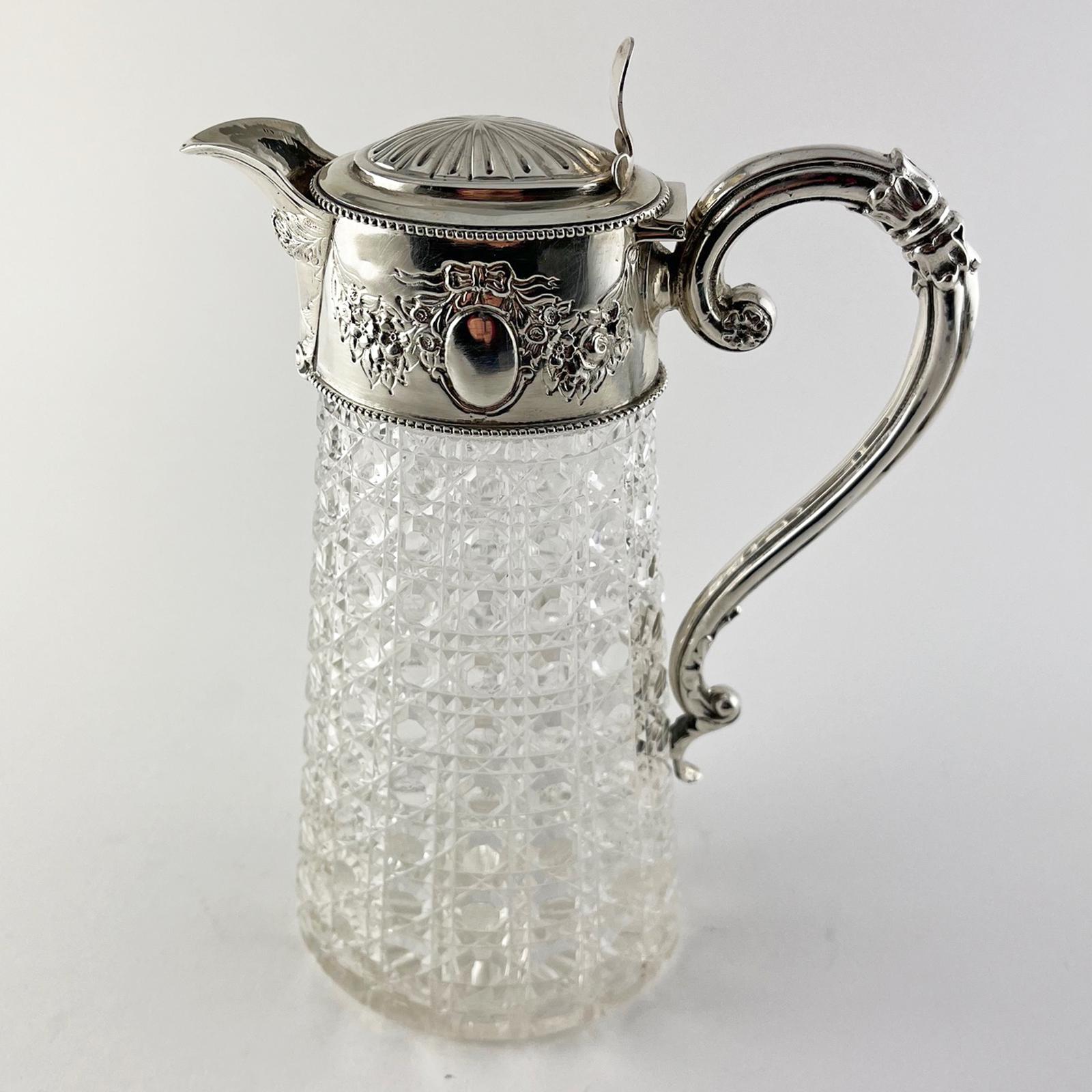 Fine Late Victorian Sterling Silver & Cut Glass Claret Jug (1 of 10)