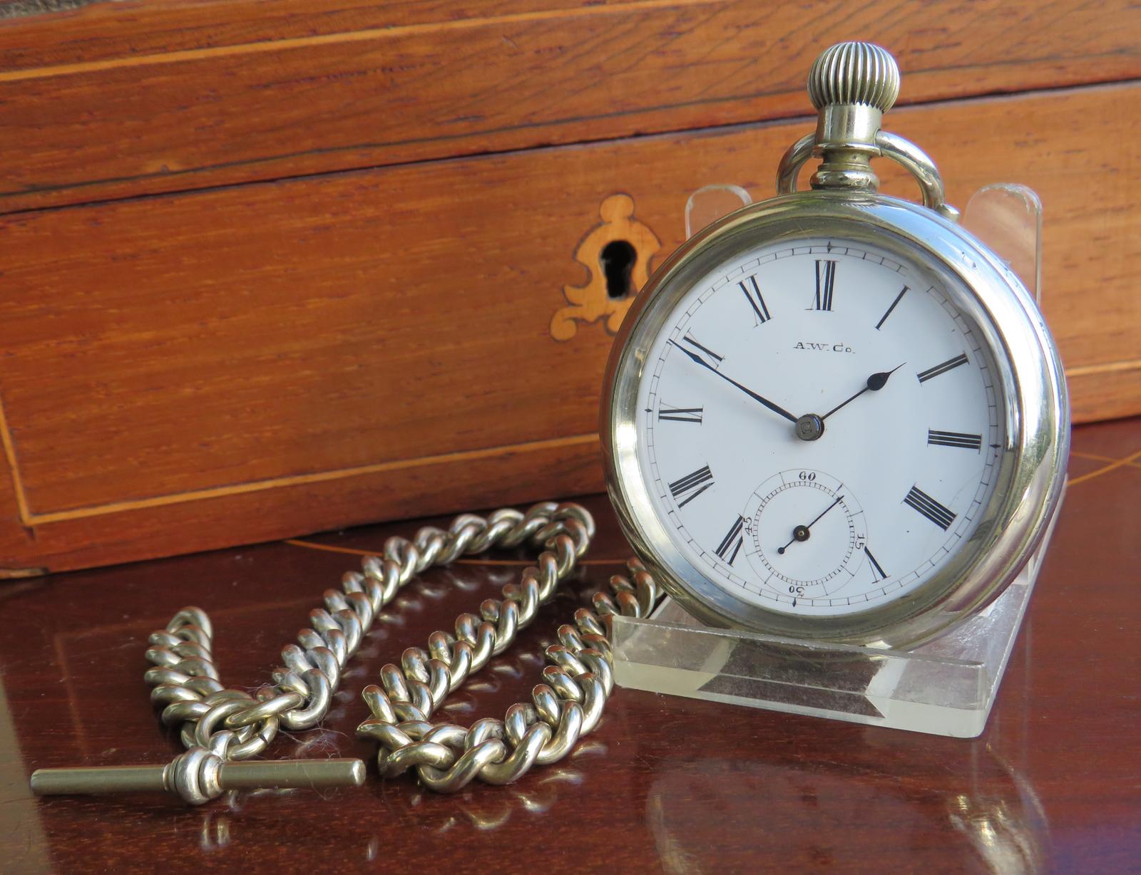 Pocket Watch : Antique Waltham Bond Street Pocket Watch & Chain (1 of 4)
