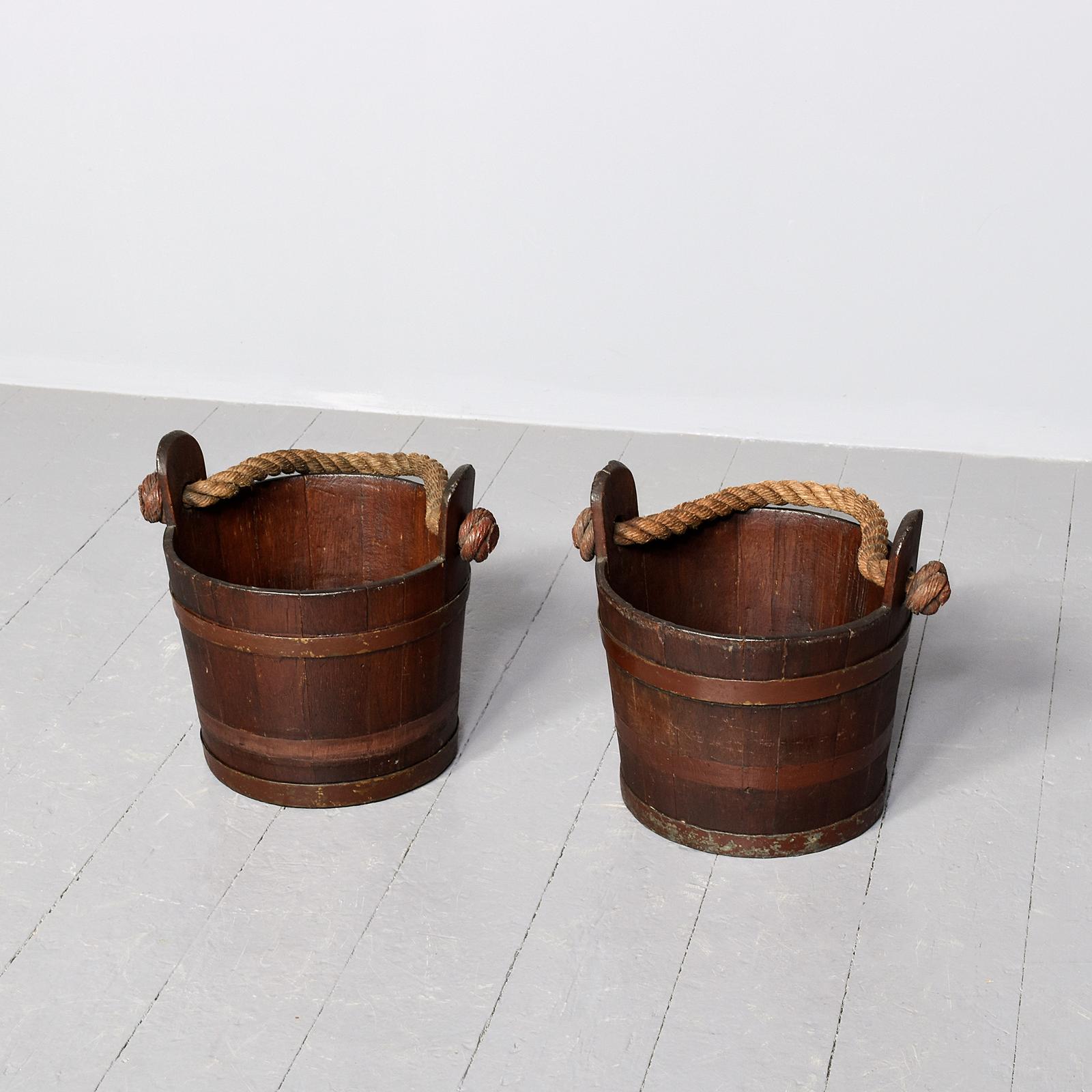 Pair of Staved Ships Buckets (1 of 8) Pair of Staved Ships Buckets (1 of 8)