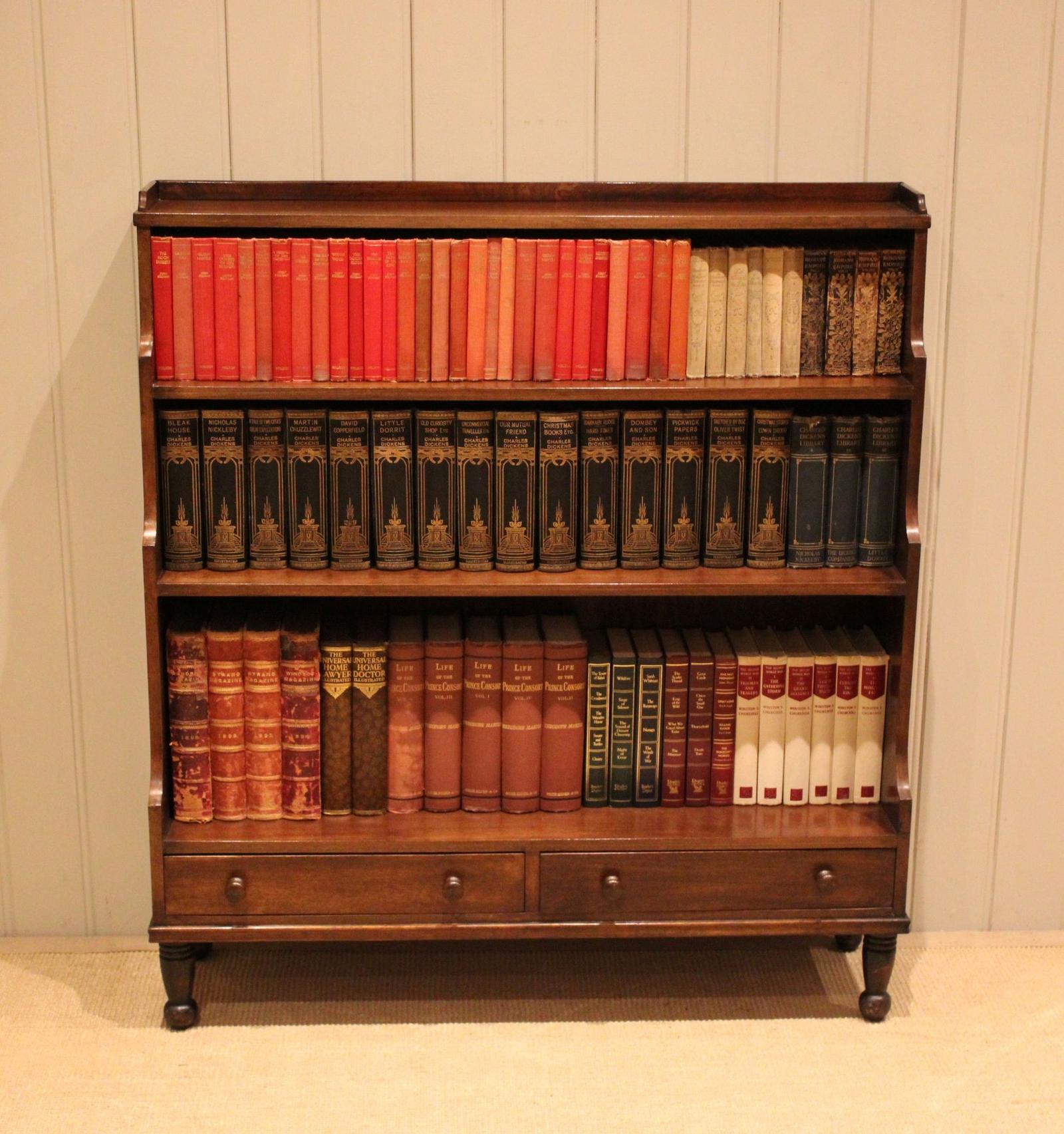 Regency Style Mahogany Waterfall Bookcase (1 of 12)