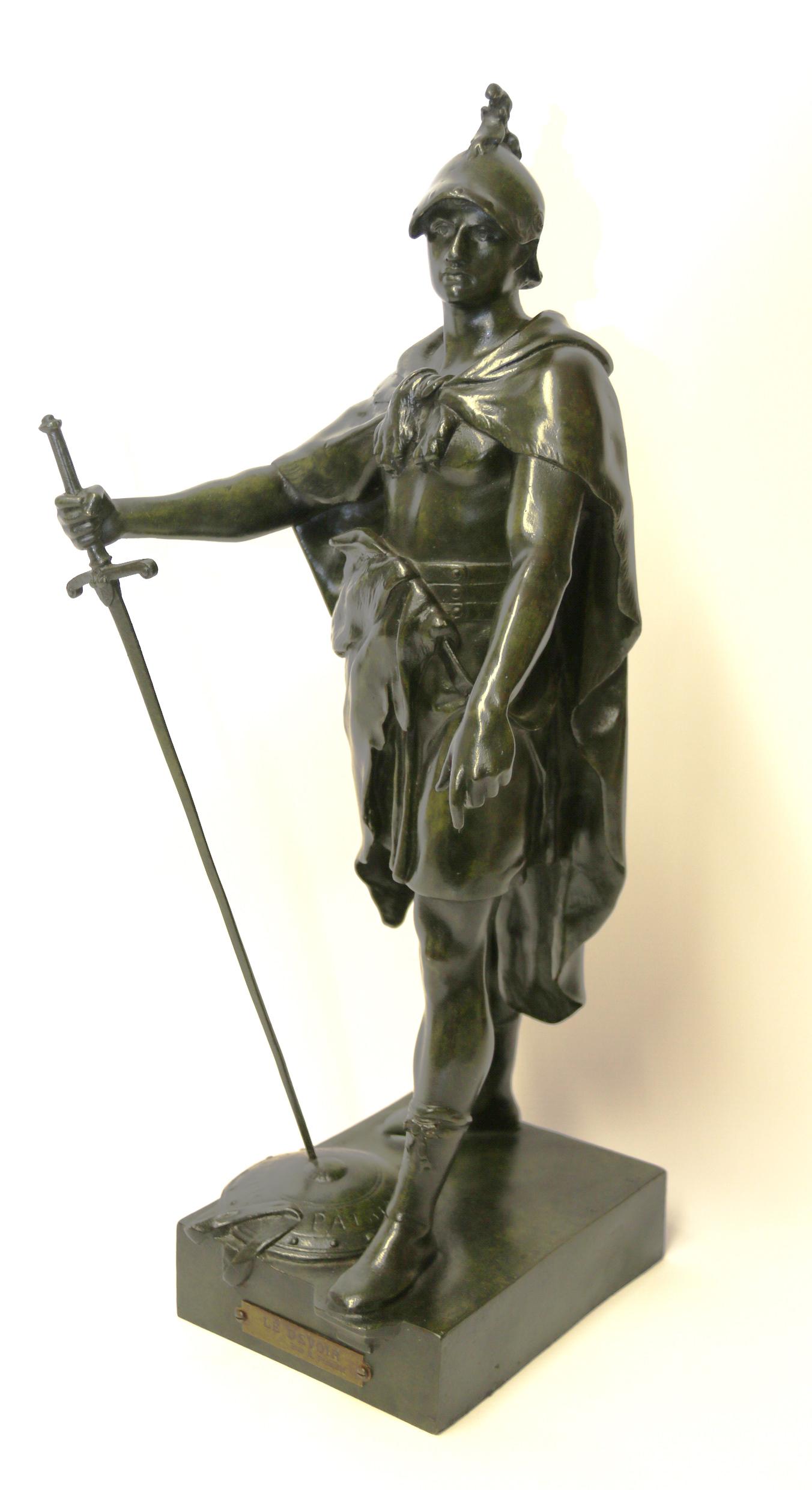 French 19th Century Bronze Study of a Victorious Roman Soldier by Emile Picault (1 of 13)