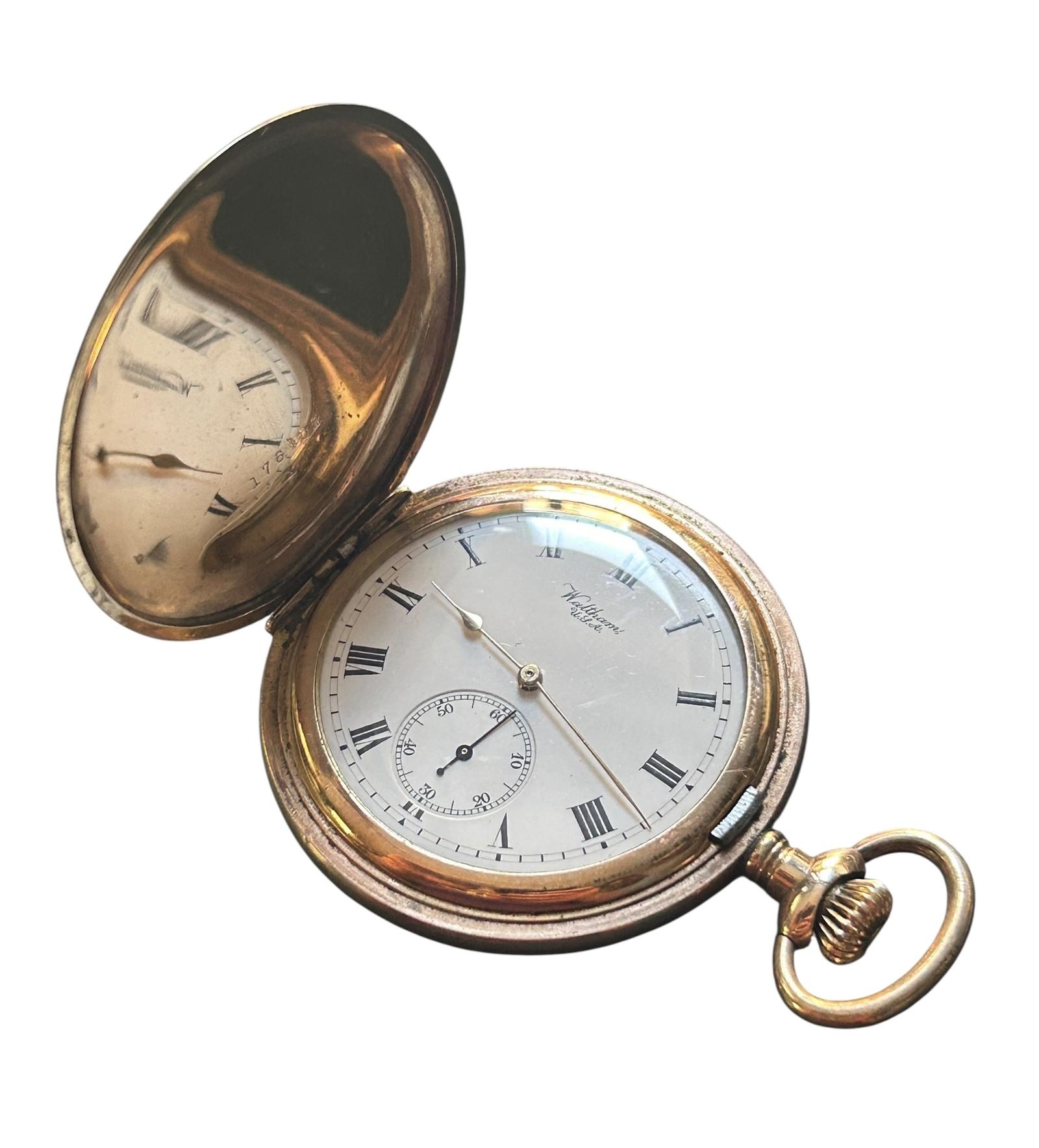 Antique Waltham Full Hunter Pocket Watch Gold Plated 5cm Bond St Grade WORKING (1 of 7) Antique Waltham Full Hunter Pocket Watch Gold Plated 5cm Bond St Grade WORKING (1 of 7)