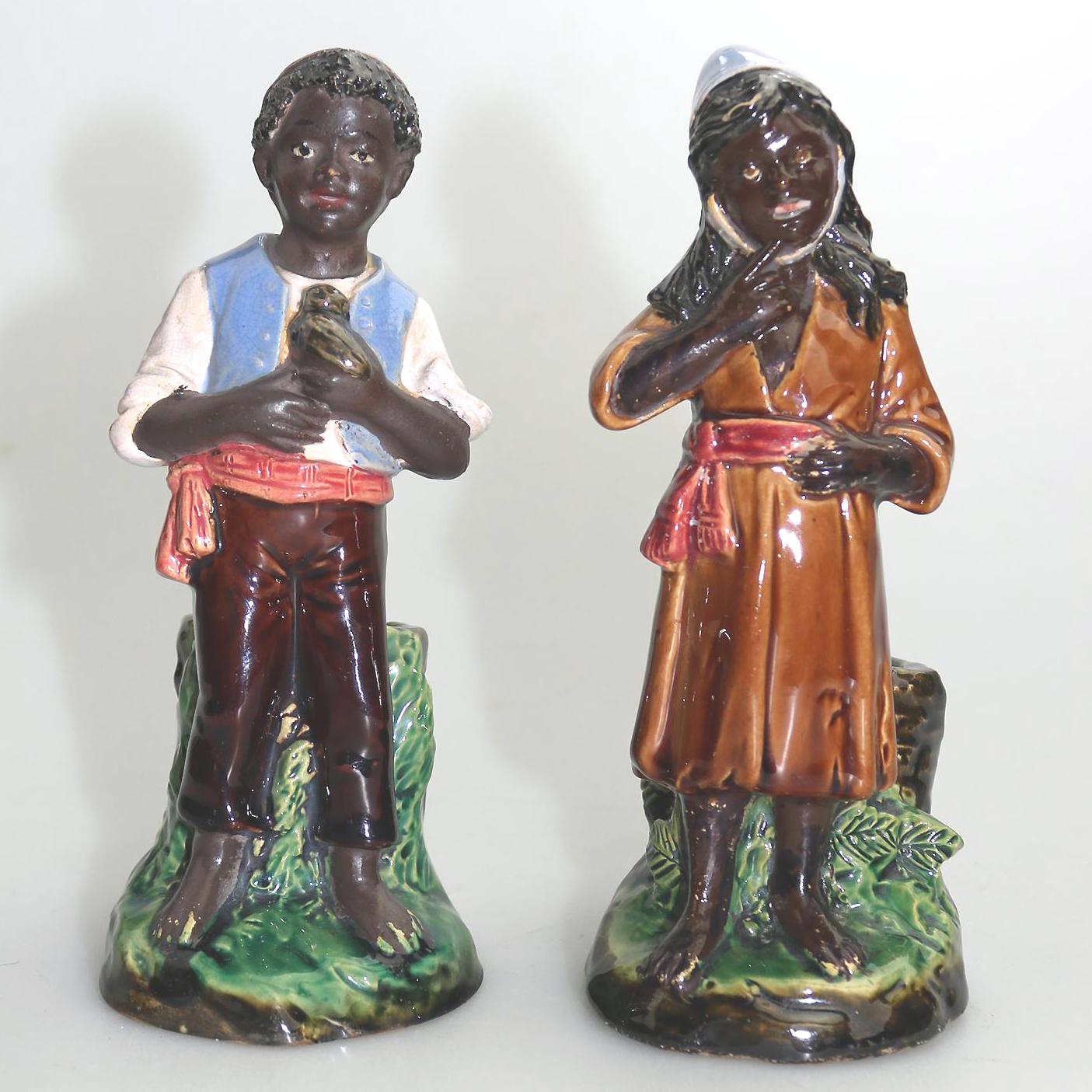 A Pair Majolica Pottery Blackamoor Figural Strikers Bernard Bloch 19th Century (1 of 9) A Pair Majolica Pottery Blackamoor Figural Strikers Bernard Bloch 19th Century (1 of 9)