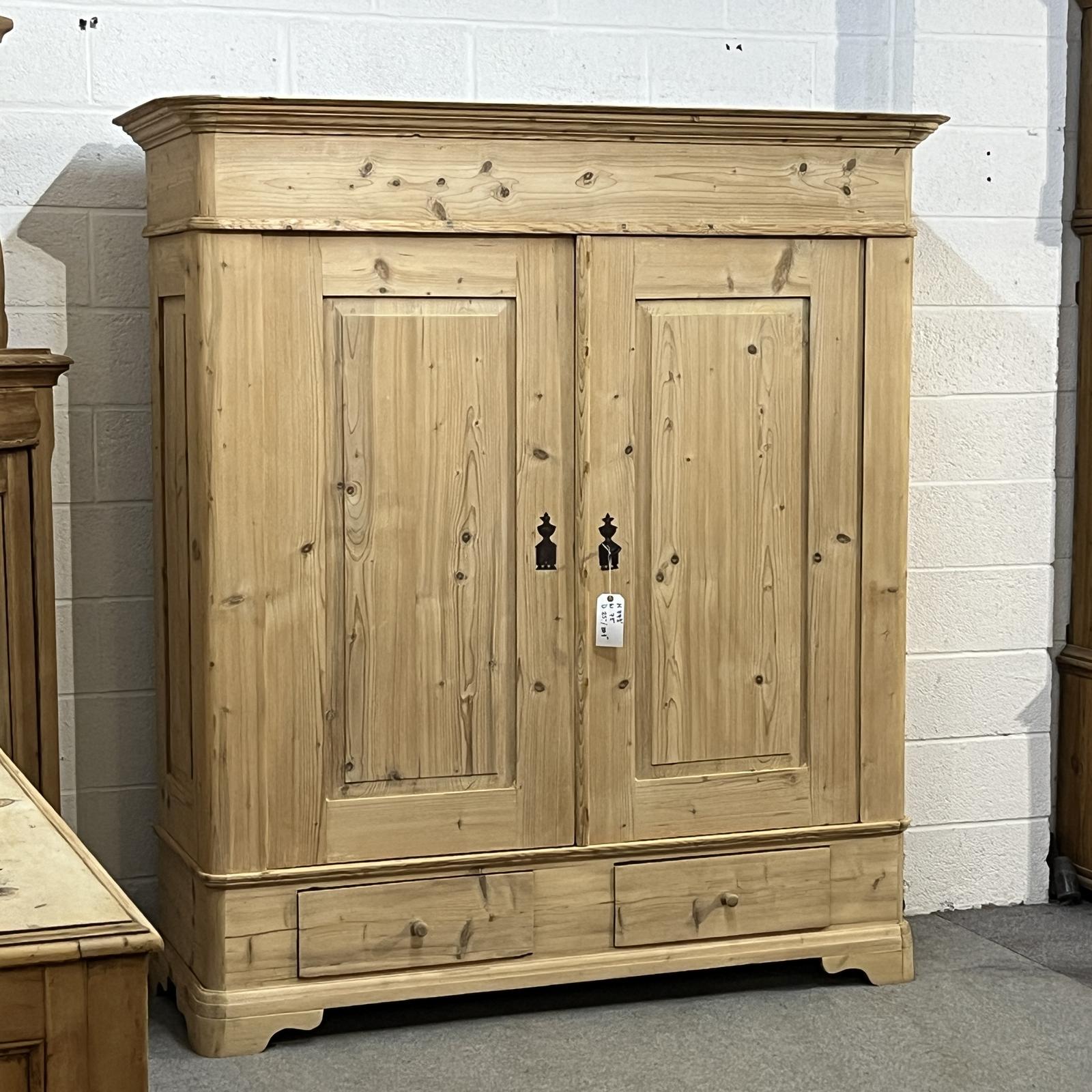 Very Large Pine Double Wardrobe with Two Drawers c.1880 (Dismantles) (1 of 13) Very Large Pine Double Wardrobe with Two Drawers c.1880 (Dismantles) (1 of 13)