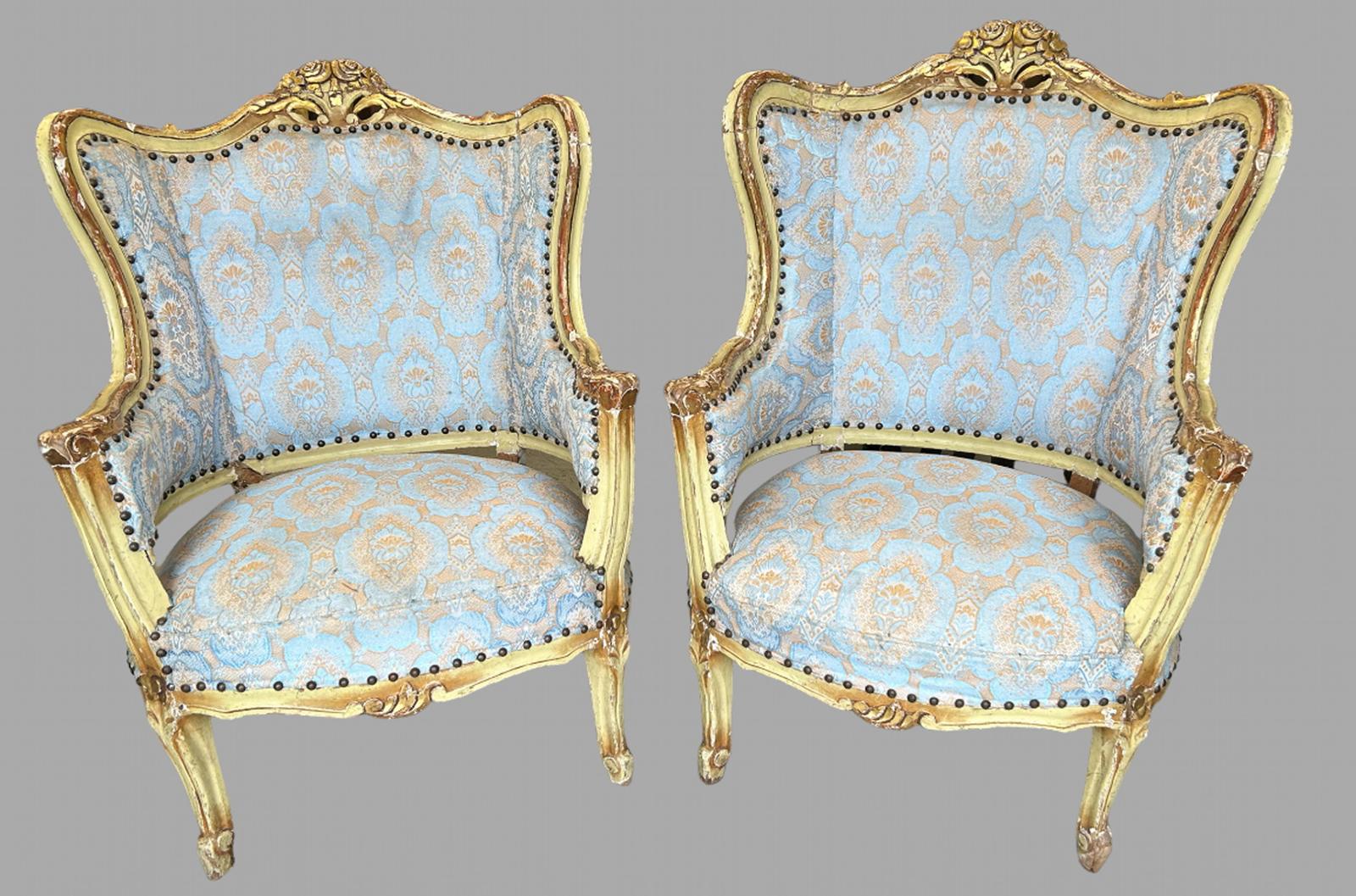 Pair of Louis XV Style French Chairs c.1900 (1 of 6) Pair of Louis XV Style French Chairs c.1900 (1 of 6)