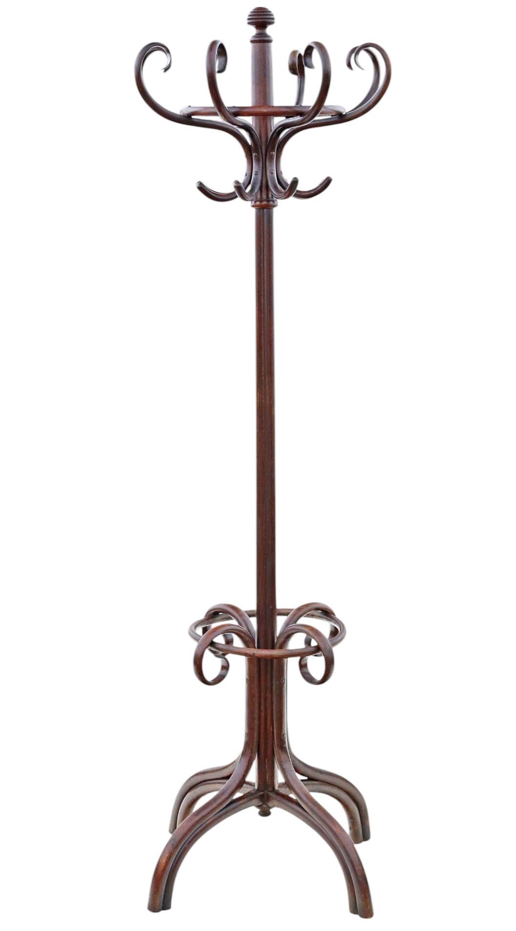 Antique c.1900 Large Quality Bentwood Hall Stand – Coat & Hat Rack (1 of 4)
