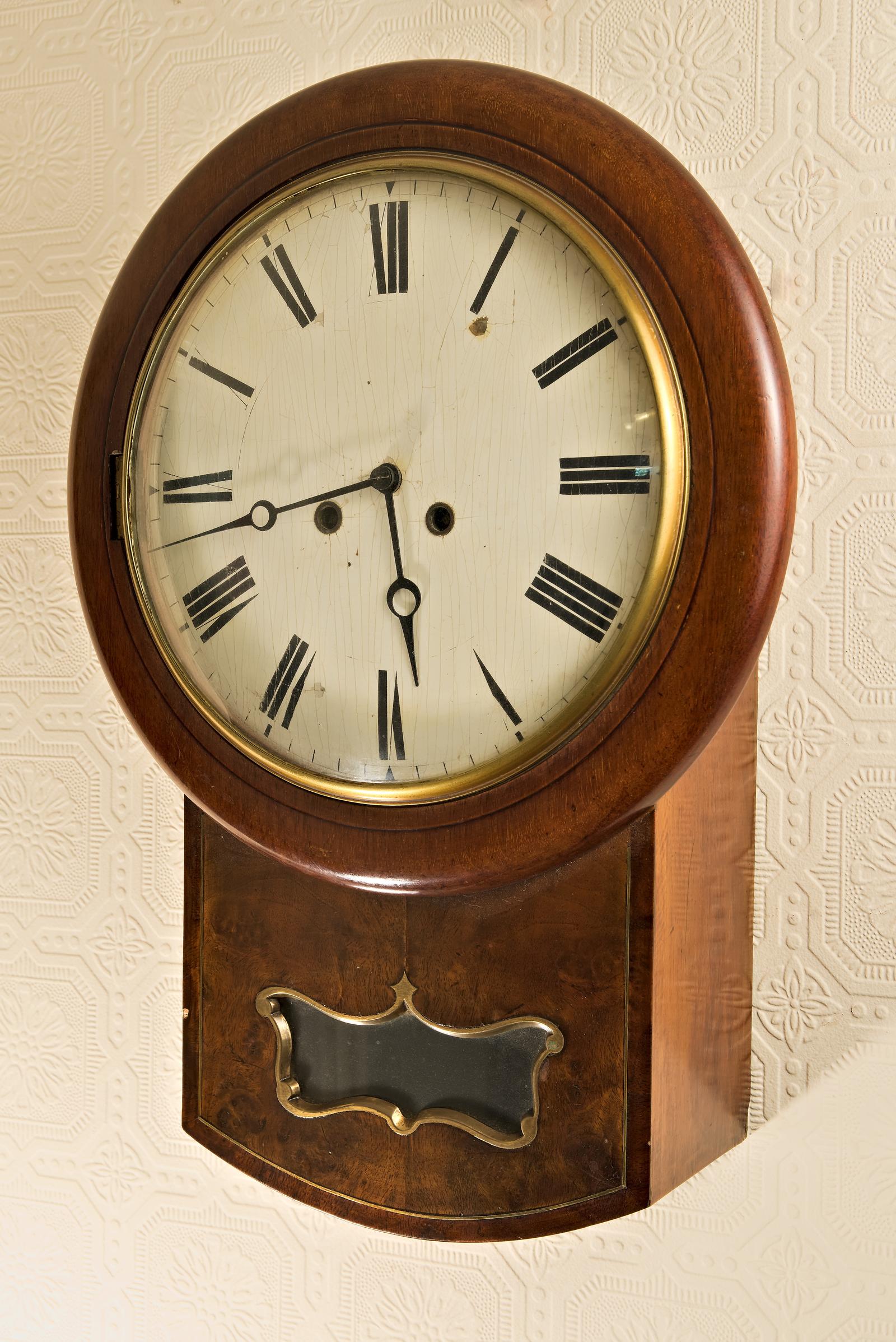 Twin-fusee, Bell Striking Drop Dial Wall Clock (1 of 2)