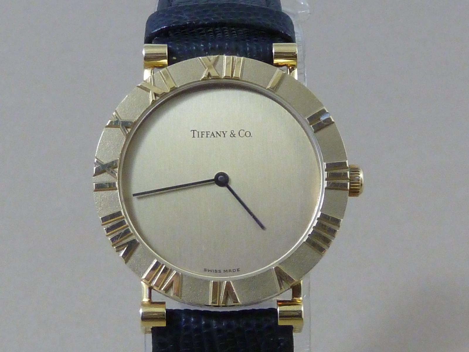 Tiffany & Co 18k Yellow Gold Atlas Wrist Watch Gents Ladies 31mm Quartz Large (1 of 13)