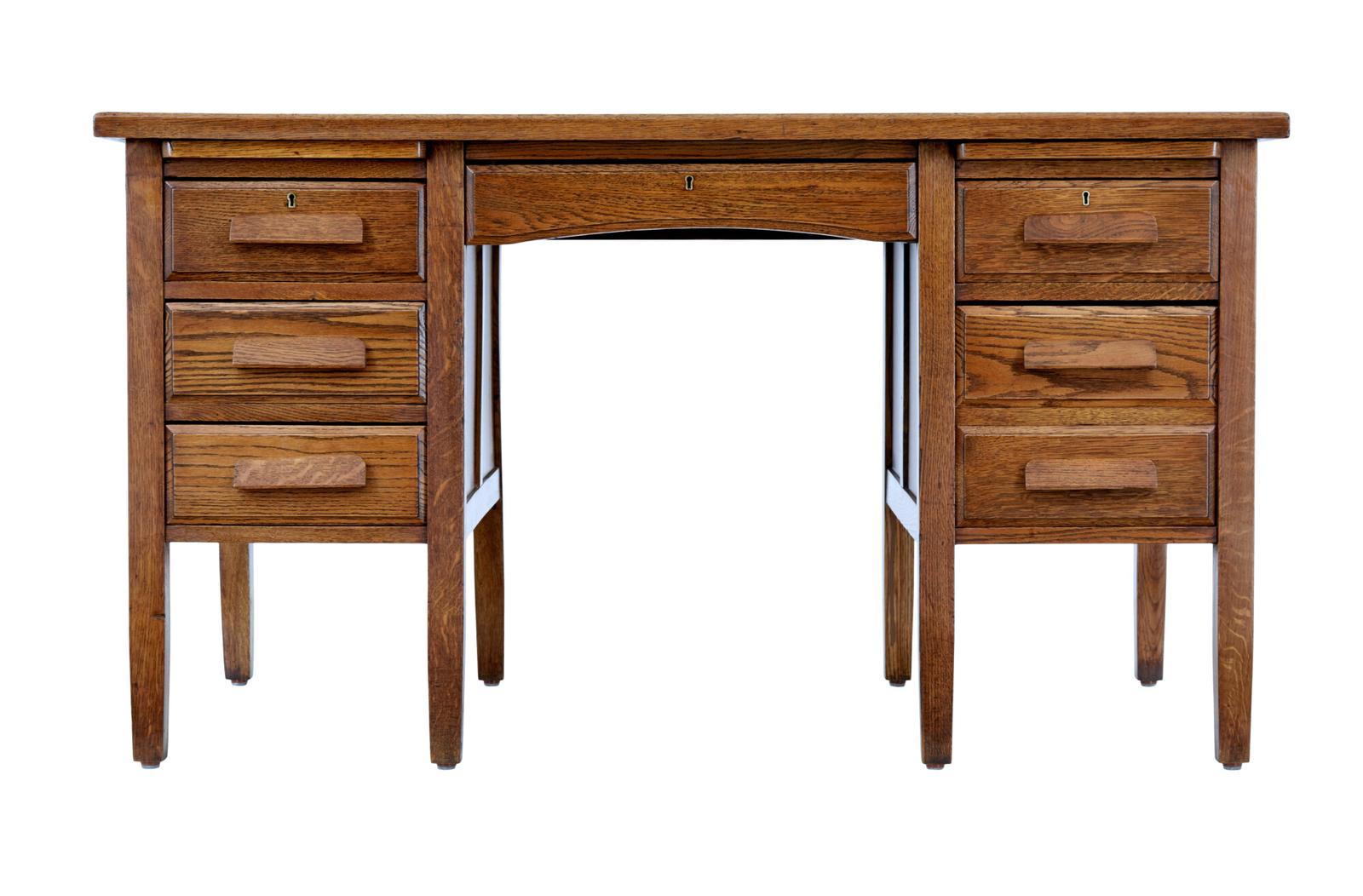 English Mid 20th Century Oak Desk (1 of 10)