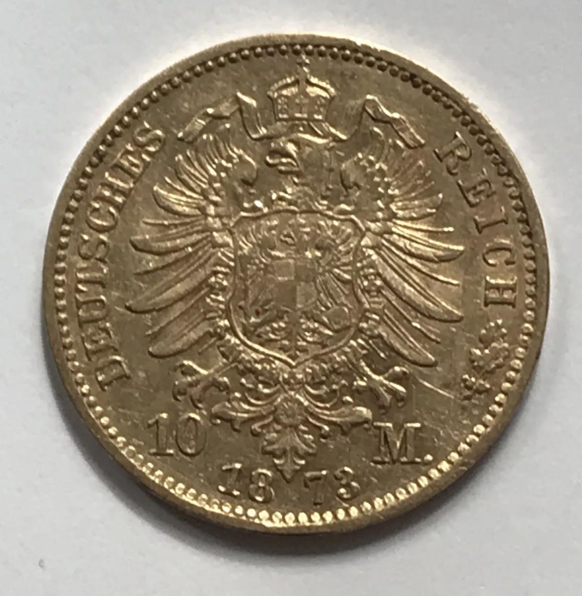 Germany - Wilhelm I - 1873 A - Gold 10 Marks Coin (1 of 7) Germany - Wilhelm I - 1873 A - Gold 10 Marks Coin (1 of 7)