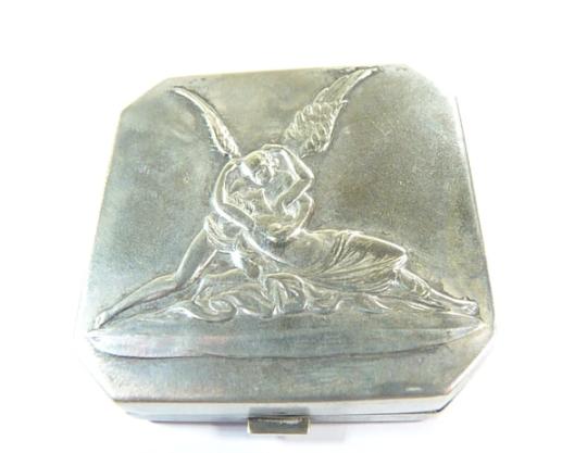 Antique Cupid And Psyche Compact Mirror 1930s (1 of 5)