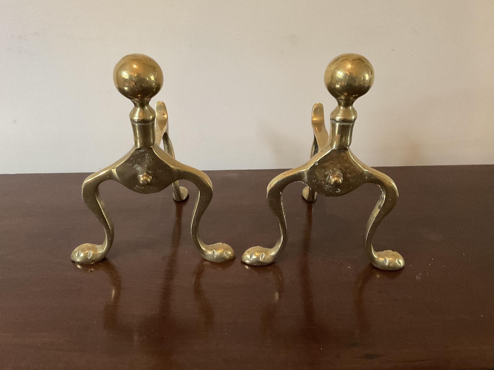Pair of Brass Andirons or Fire Dogs (1 of 1) Pair of Brass Andirons or Fire Dogs (1 of 1)
