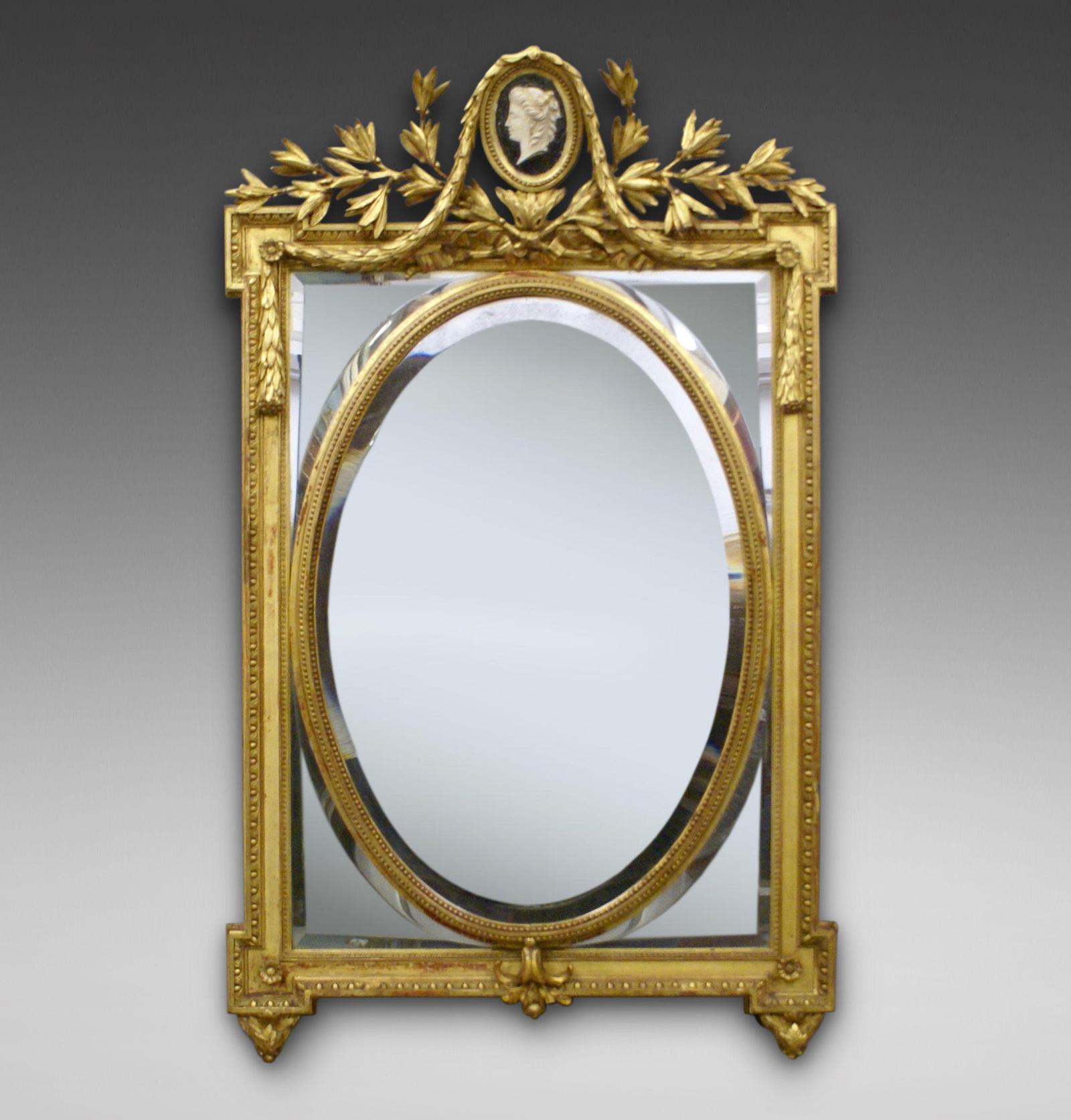 Large 19th Century French Gilt Frame Mirror (1 of 6)