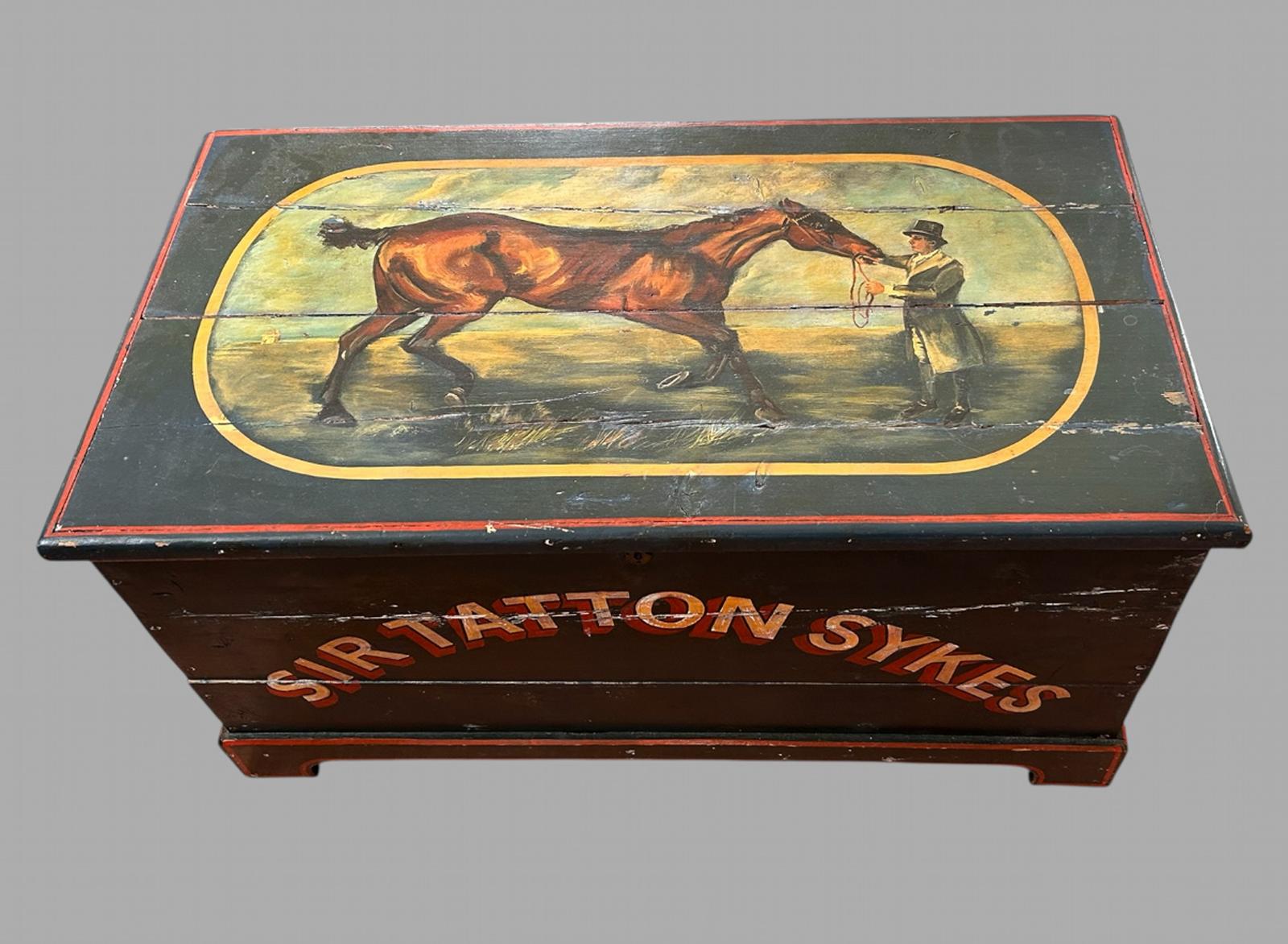 Attractive Early 20th Century Painted Good Sized Storage Box (1 of 5)