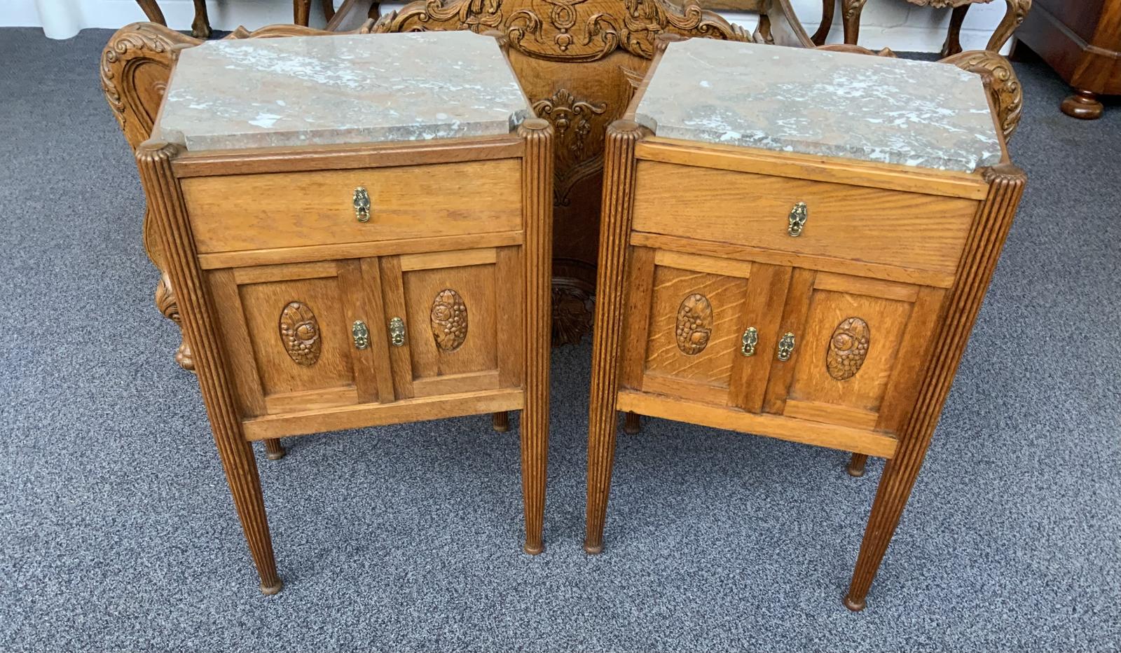 PAIR OF FRENCH OAK ART DECO BEDSIDE CABINETS (1 of 7) PAIR OF FRENCH OAK ART DECO BEDSIDE CABINETS (1 of 7)