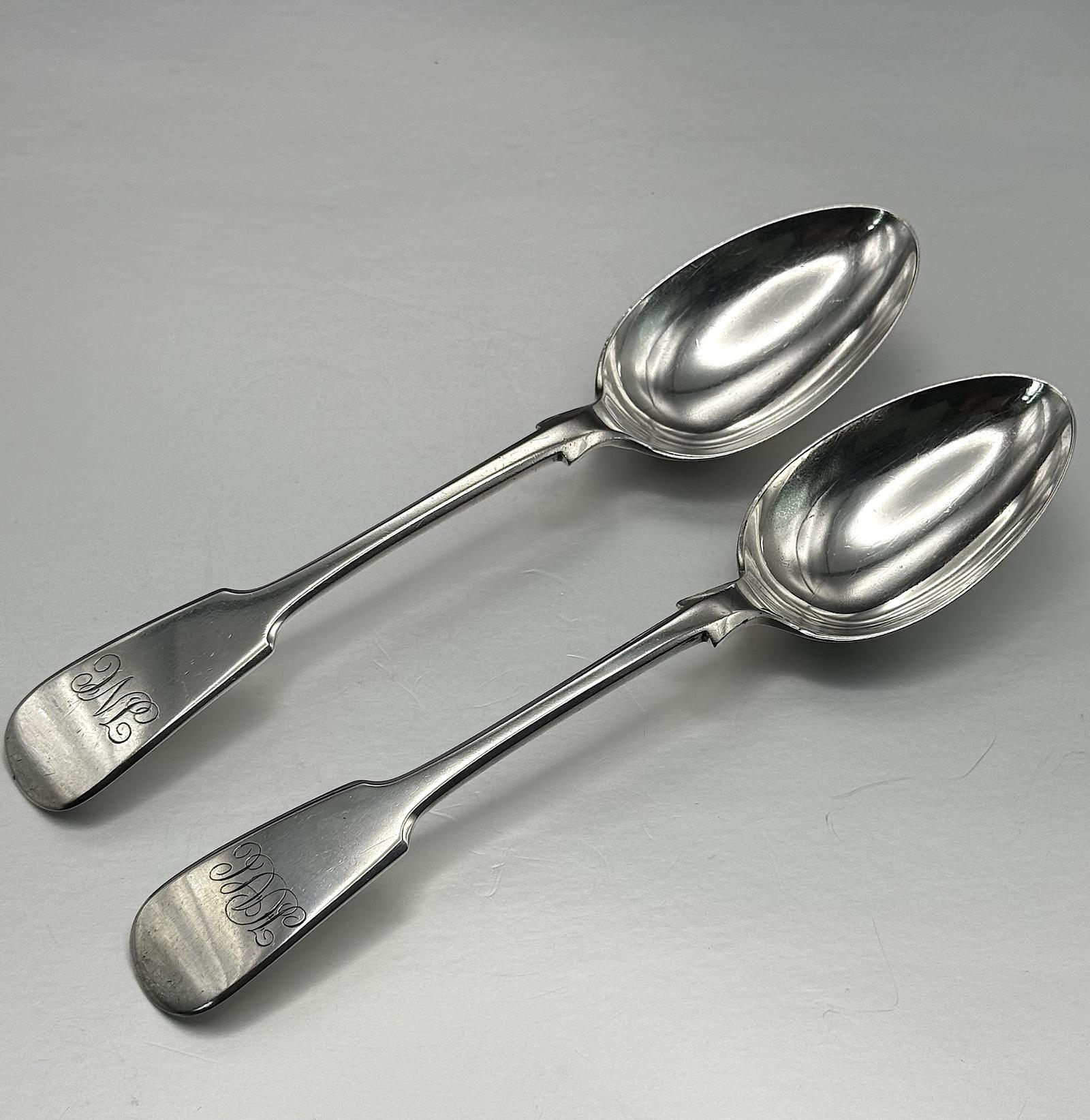 John Round Pair of Silver Dessert Spoons 1894 (1 of 4) John Round Pair of Silver Dessert Spoons 1894 (1 of 4)