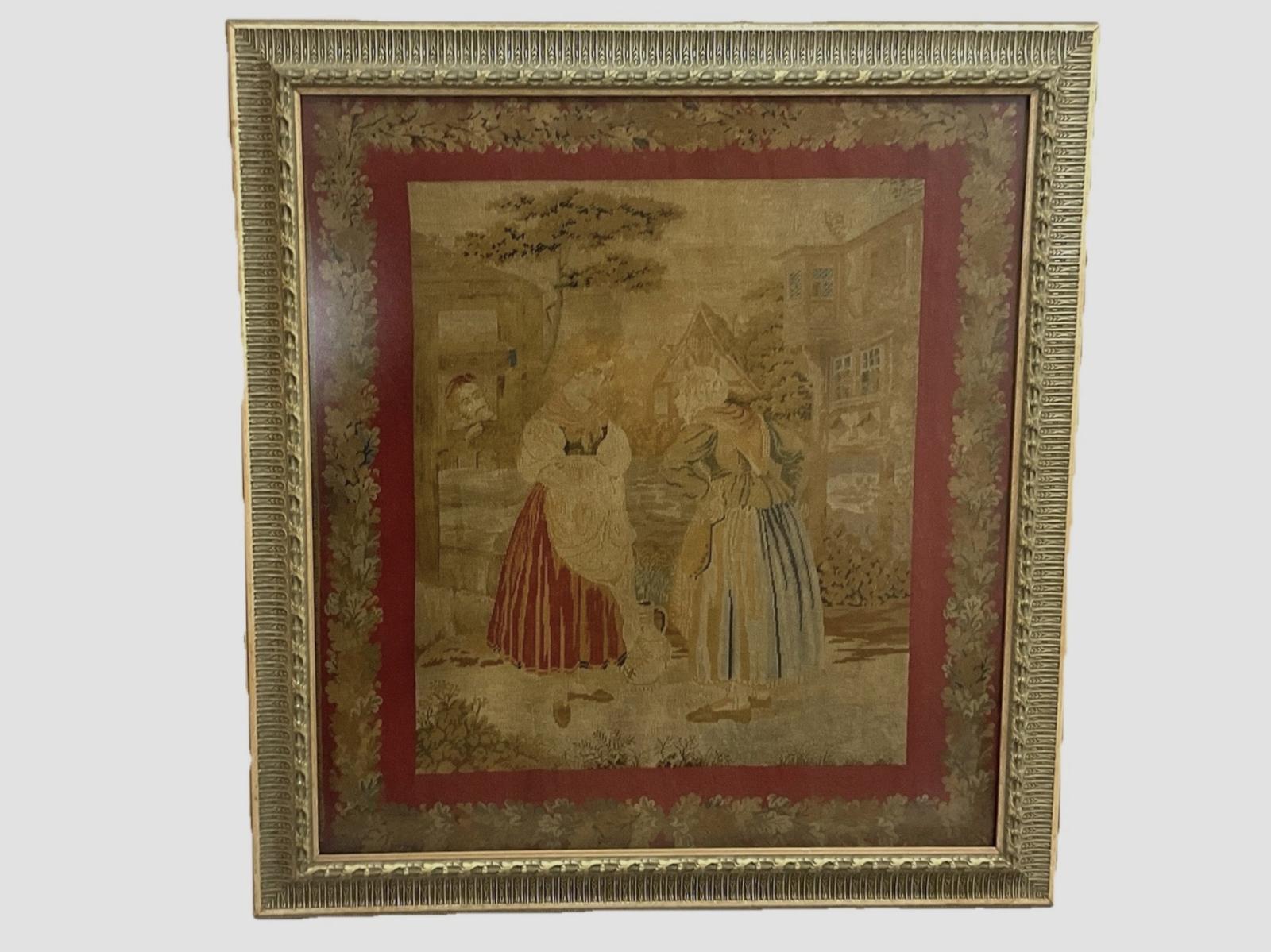 Needlepoint Tapestry/embroidery in Carved Wood Frame Antique Victorian C1880 (1 of 5) Needlepoint Tapestry/embroidery in Carved Wood Frame Antique Victorian C1880 (1 of 5)