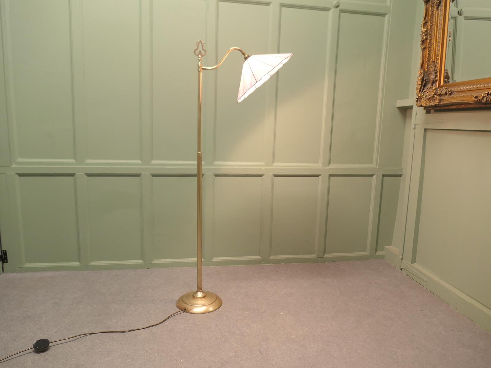 Edwardian Floor Standing, Swivel, Angle Reading Lamp (1 of 6)