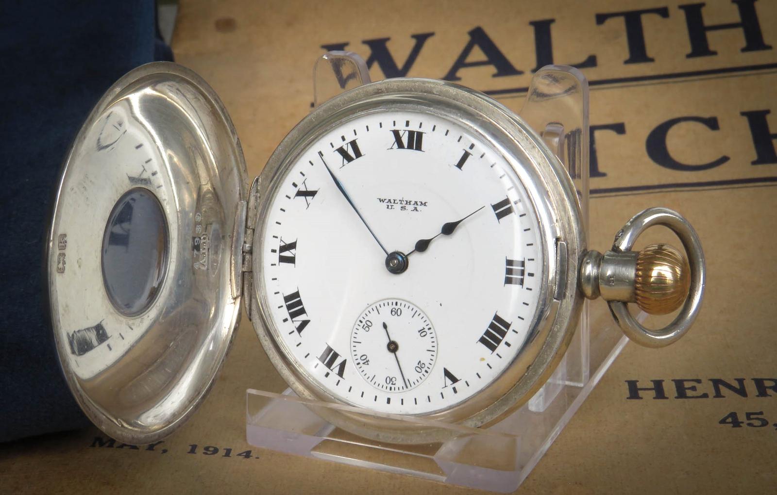 Antique Silver Waltham Half Hunter Pocket Watch, 1919 (1 of 5) Antique Silver Waltham Half Hunter Pocket Watch, 1919 (1 of 5)