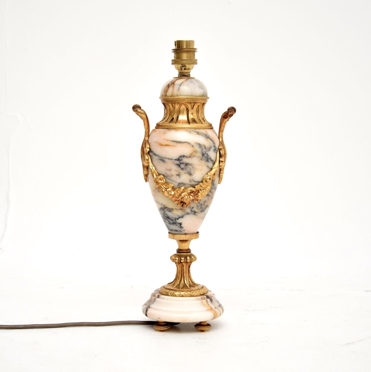 Antique French Marble and Gilt Bronze Table Lamp (1 of 8)