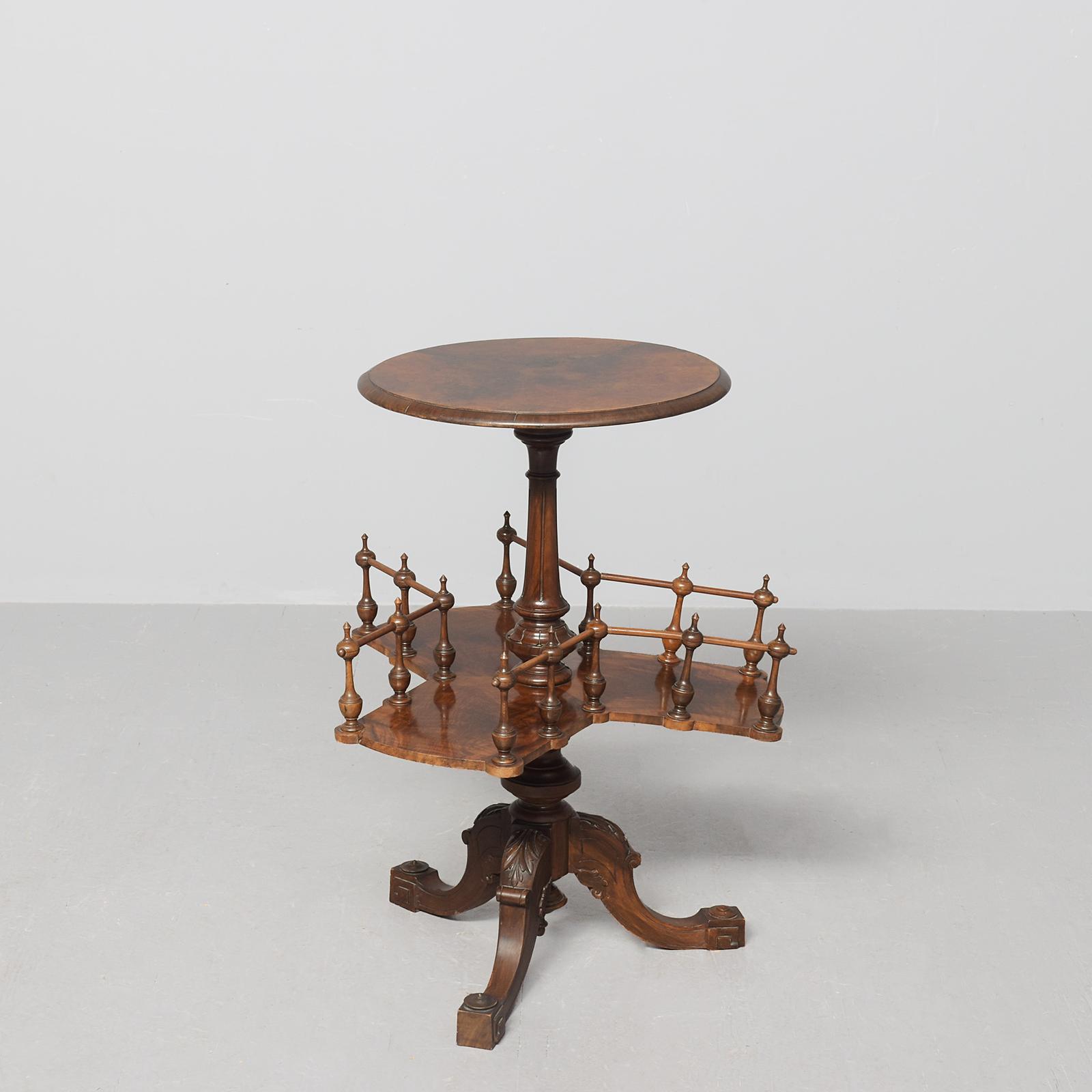 Victorian Burr Walnut Occasional Table with Revolving Bookshelves (1 of 7) Victorian Burr Walnut Occasional Table with Revolving Bookshelves (1 of 7)
