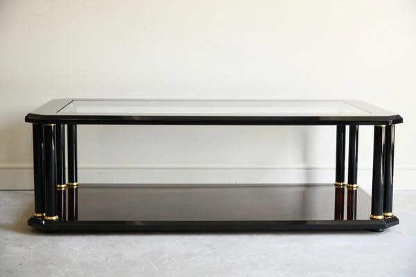 Large Mahogany & Glass Coffee Table (1 of 10)