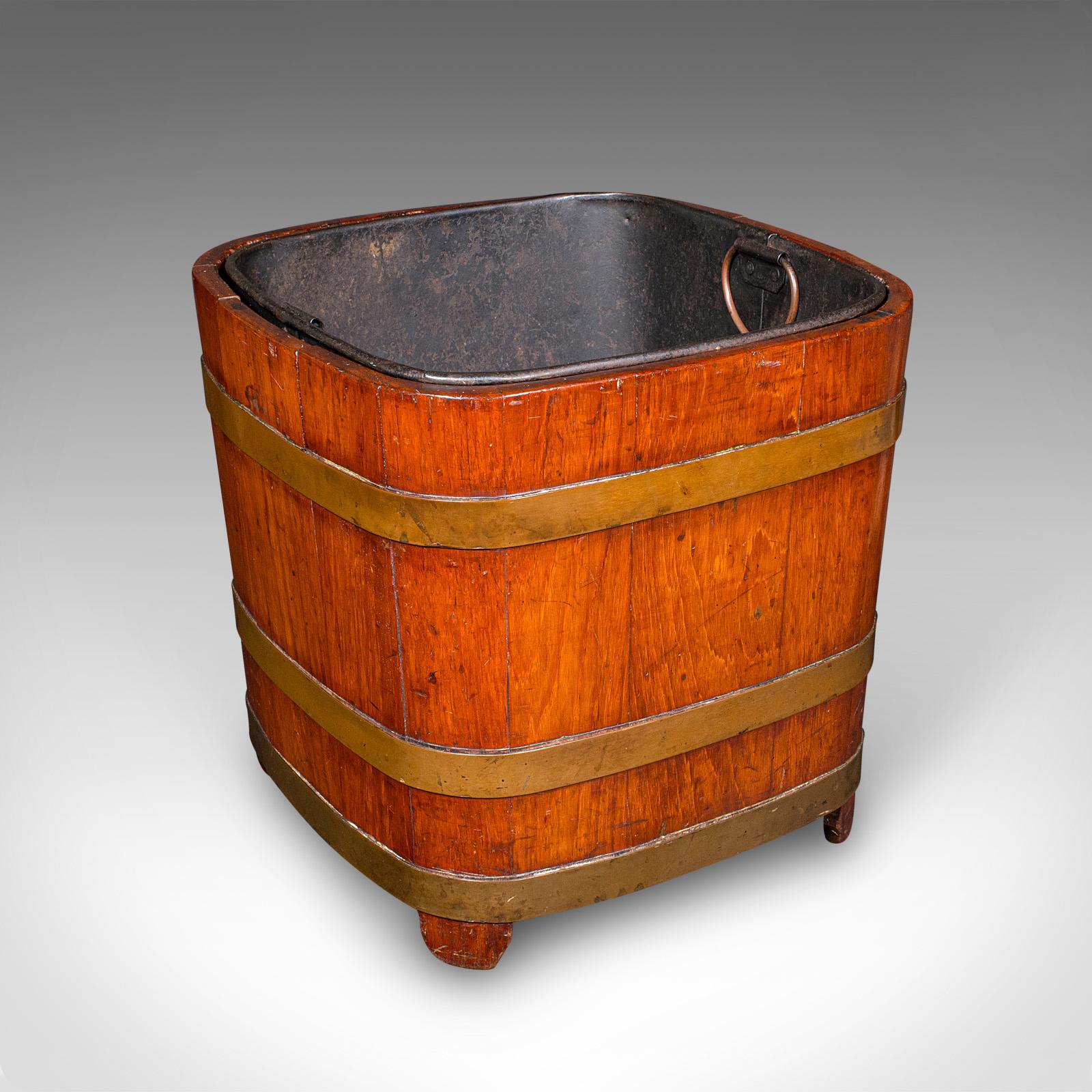 Antique Fireside Store, English, Hearthside Coal Bin, Log Basket - Late Victorian (1 of 9)