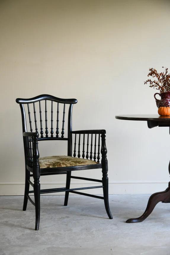 Victorian Ebonised Occasional Chair (1 of 9)