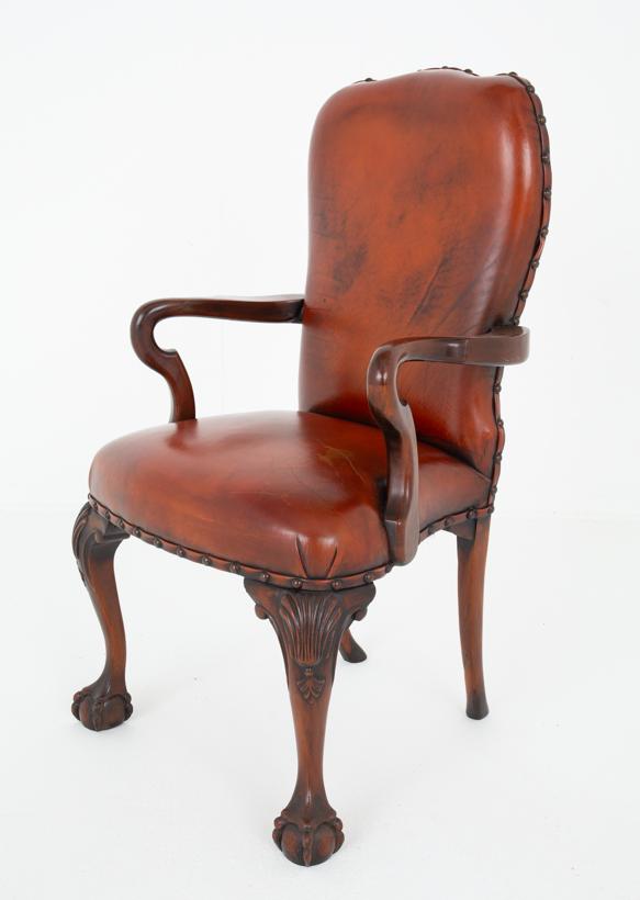 Impressive Mahogany Chippendale Style Desk Chair (1 of 5)