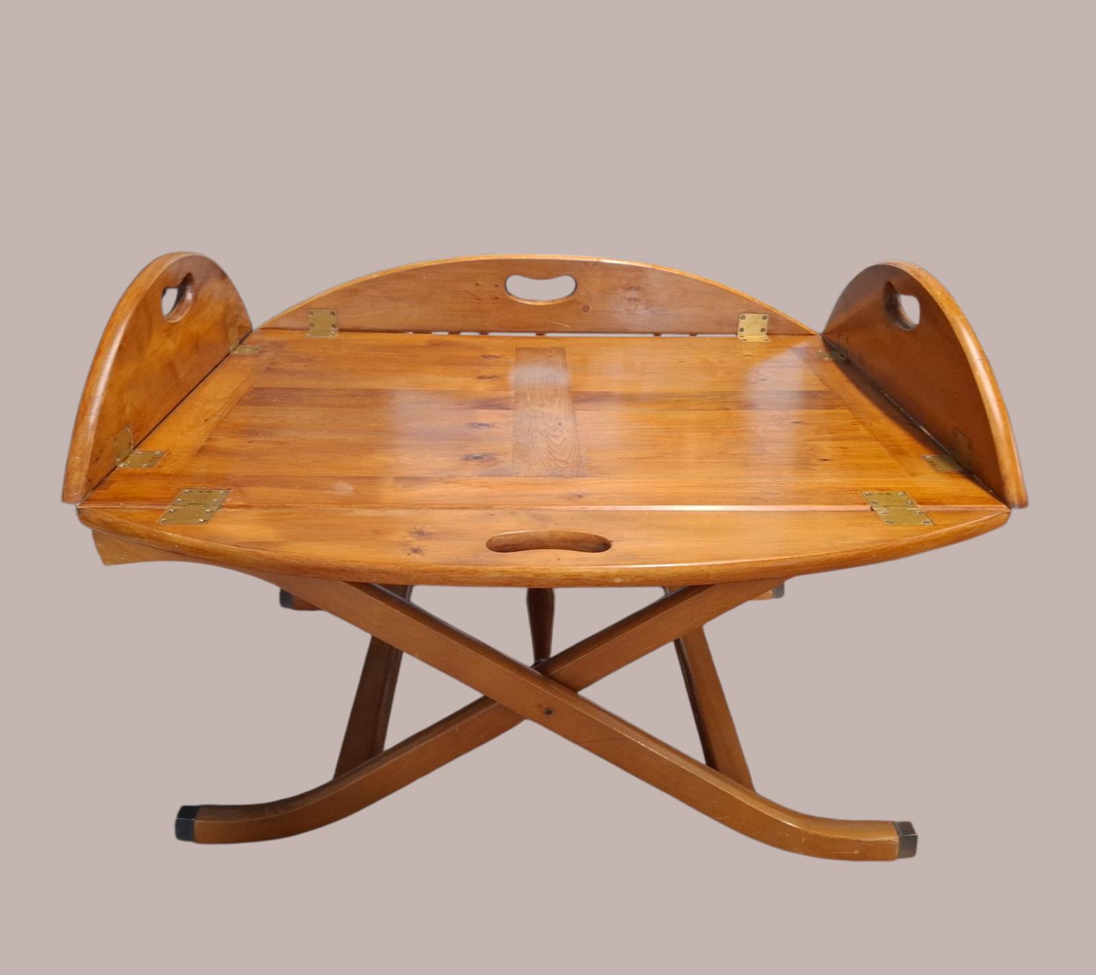 Large Elm Butler's Tray Table on Folding Frame (1 of 3) Large Elm Butler's Tray Table on Folding Frame (1 of 3)