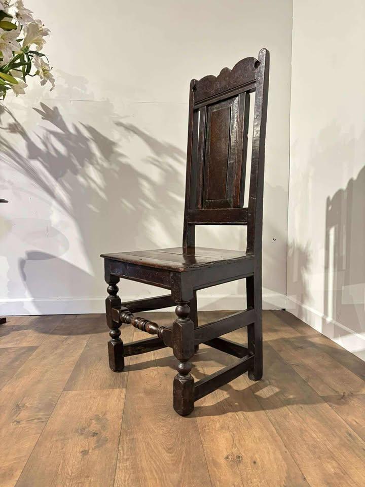Early Georgian Oak Panel-back Side Chair (1 of 15)