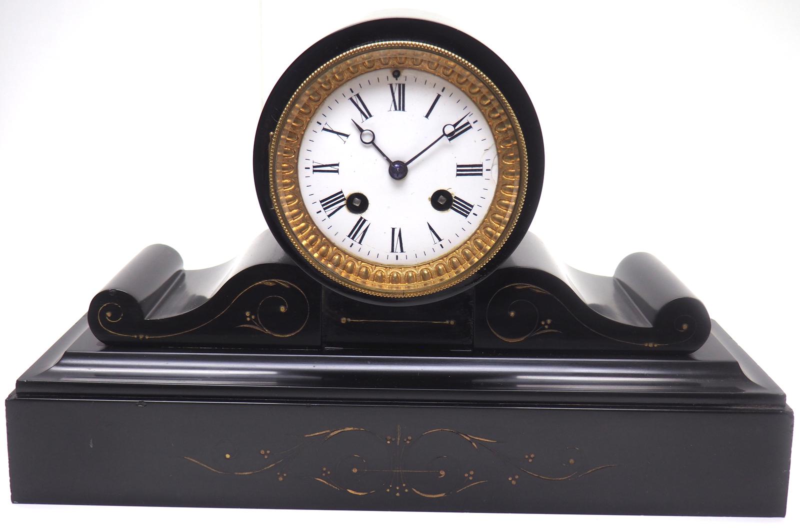 Amazing French Slate Mantel Clock Drum Case 8 Day Striking Mantle Clock (1 of 11) Amazing French Slate Mantel Clock Drum Case 8 Day Striking Mantle Clock (1 of 11)