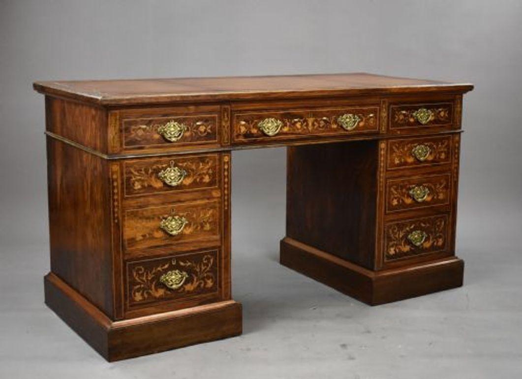 Victorian Rosewood and Marquetry Desk (1 of 13)